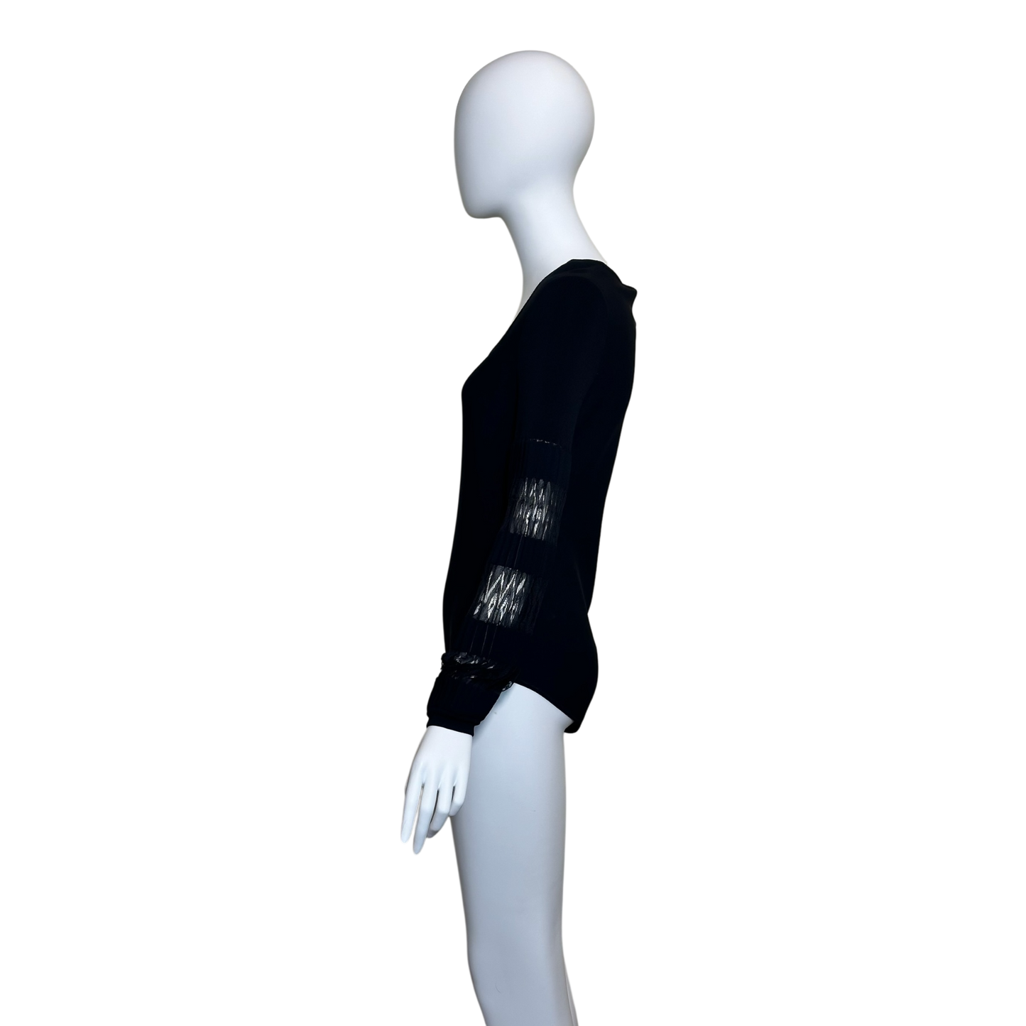 Alaïa Black Knit Square Neck Long Sleeve Bodysuit Size 40