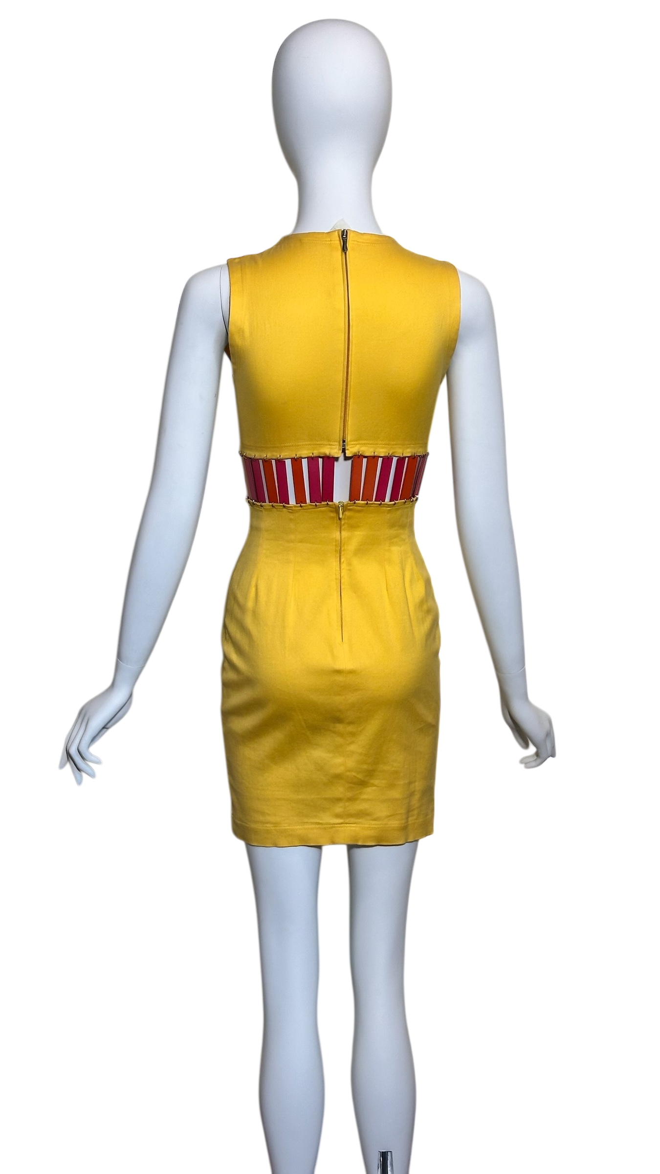 Paco Rabanne 1990s Mod Metal Panel Cutout Mini Dress