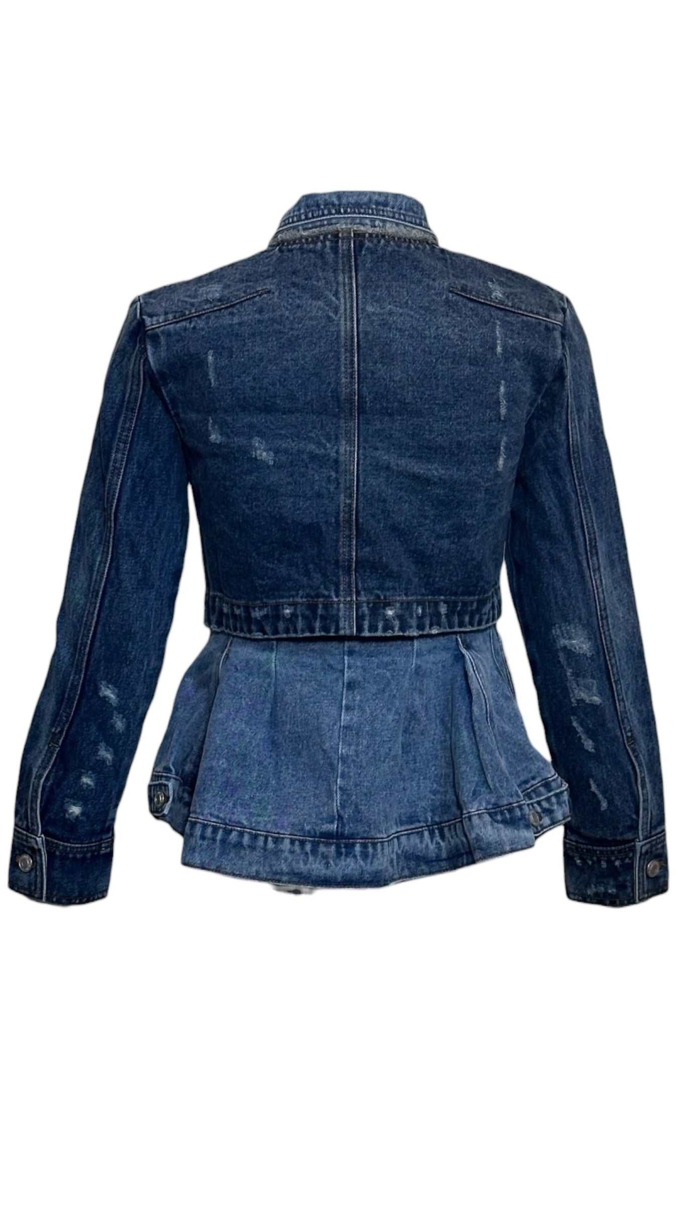 back view fitted denim jacket Alexander McQueen
