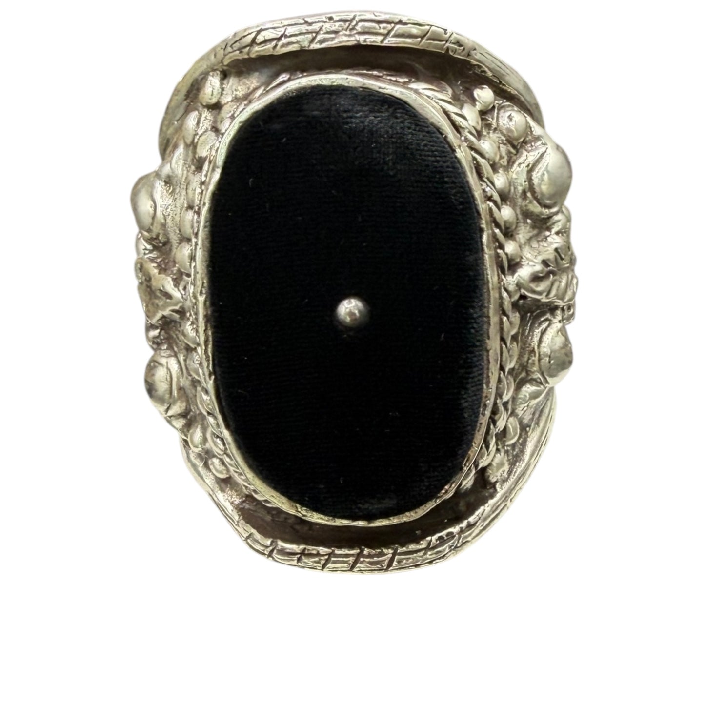 Tom Ford for Yves Saint Laurent F/W 2002 Runway Look 25 Silver-Tone & Velvet Pin Cushion Cuff Bracelet
