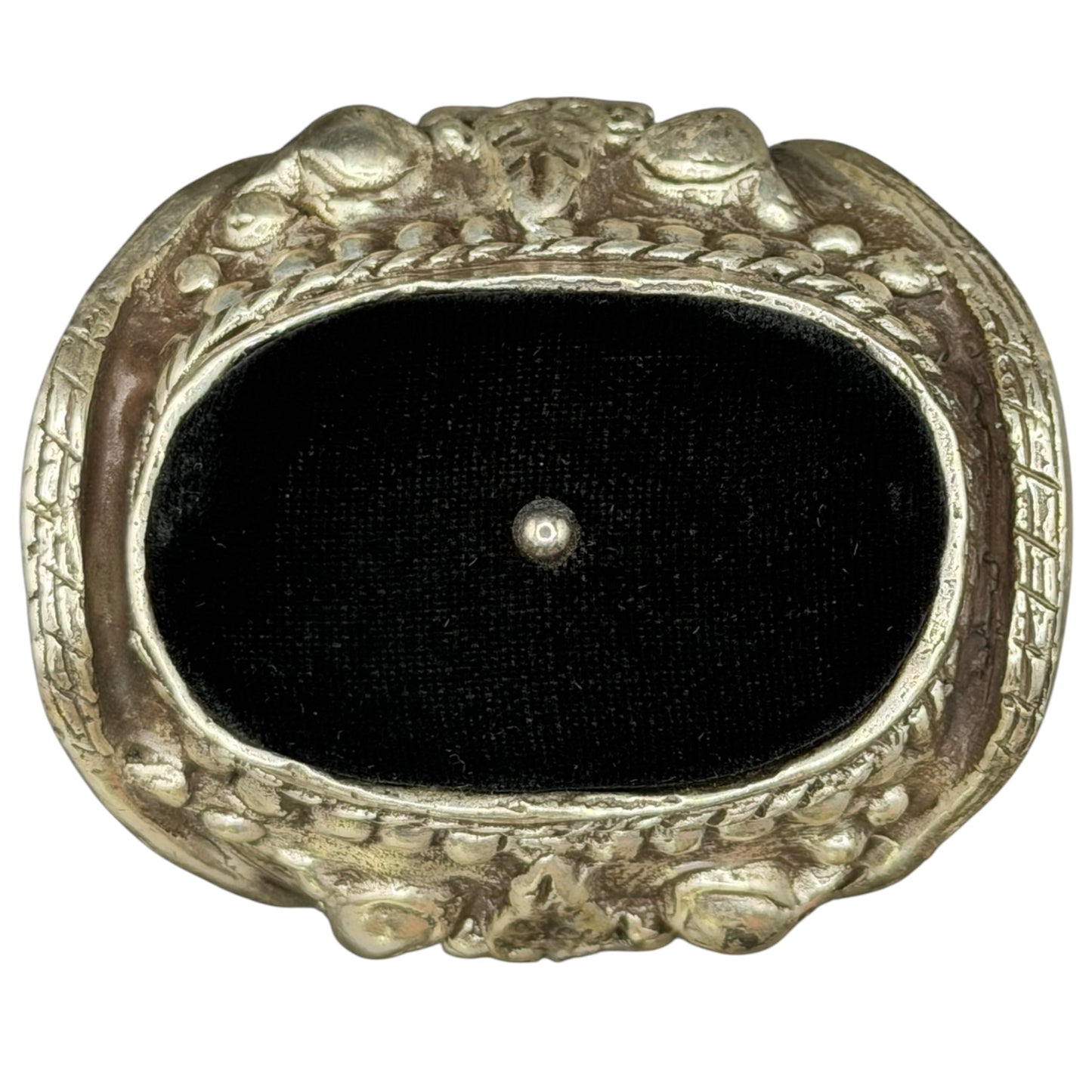 Tom Ford for Yves Saint Laurent F/W 2002 Runway Look 25 Silver-Tone & Velvet Pin Cushion Cuff Bracelet