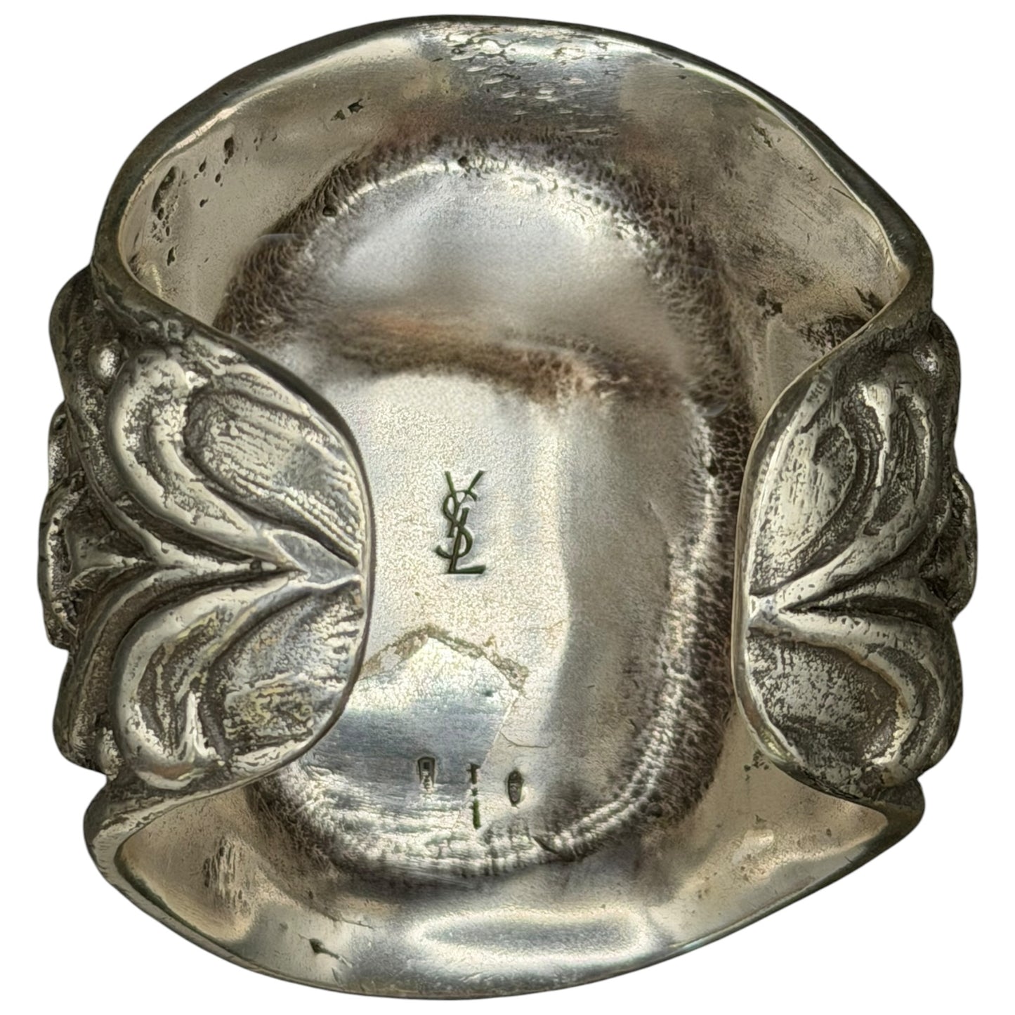 Tom Ford for Yves Saint Laurent F/W 2002 Runway Look 25 Silver-Tone & Velvet Pin Cushion Cuff Bracelet