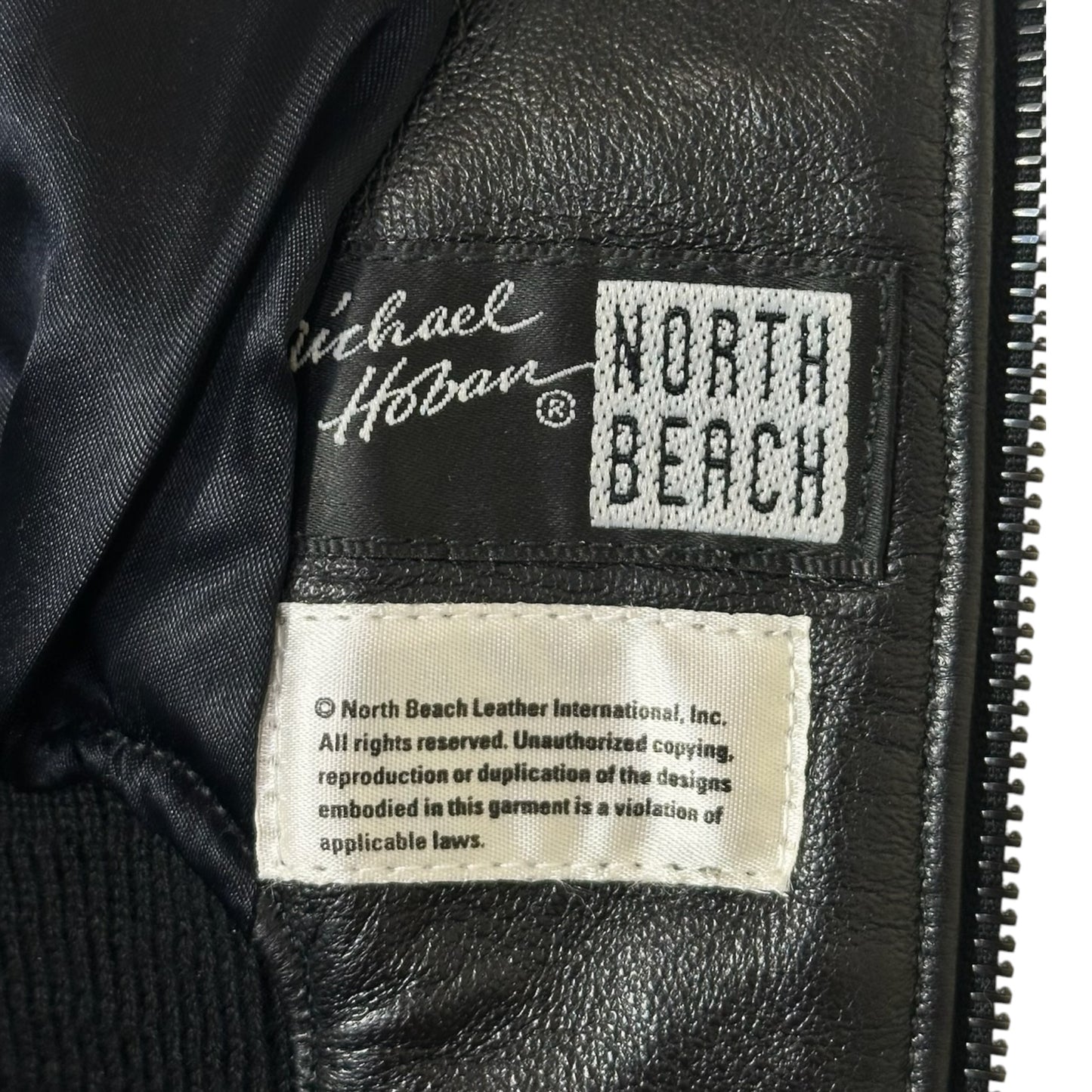 Vintage Michael Hoban North Beach Leather Zebra Stripe Leather Bomber Jacket XS