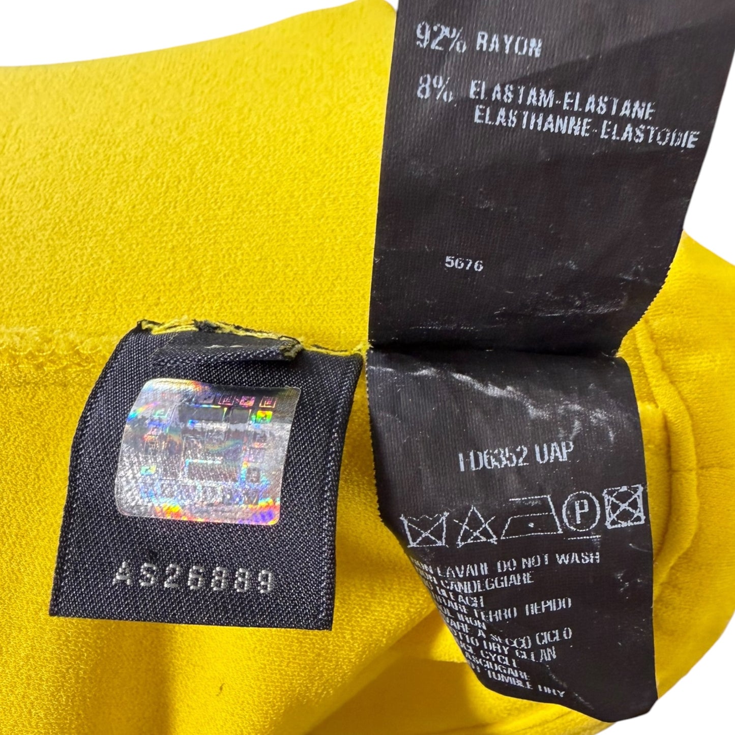 Fendi Yellow Pleated Sleeveless Stretch Rayon Dress Made in Italy Size 38