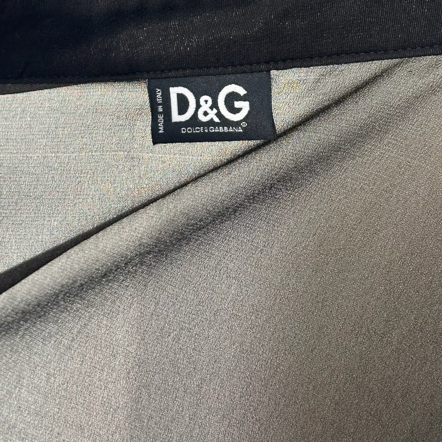 Vintage D&G Dolce & Gabbana Black Sheer Silk Organza Ruffle Crystal Button Blouse XS