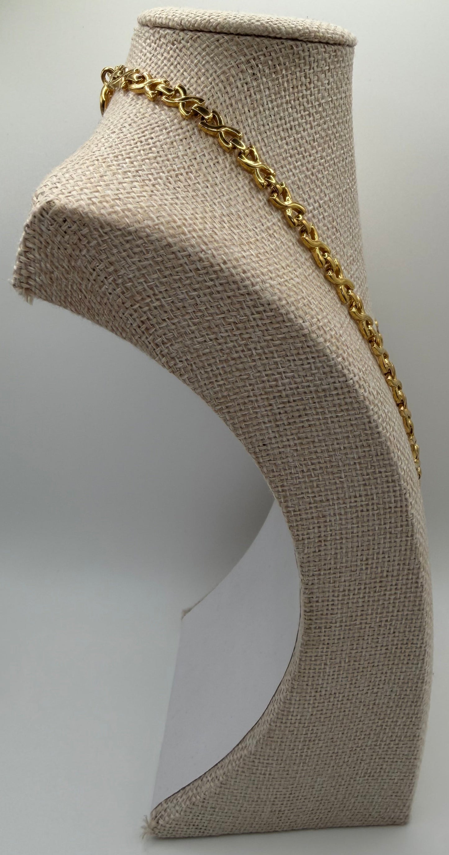 Vintage Givenchy 4G Medallion Gold Tone Link Necklace | Early 1990s