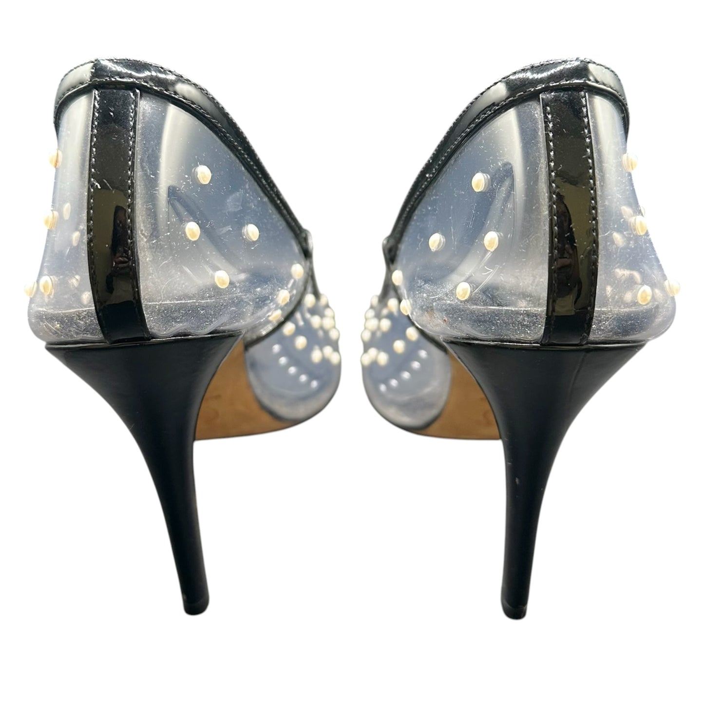 Chanel Transparent PVC & Pearl Embellished Cap Toe Heels, Late 1990s–Early 2000s | Size 39.5