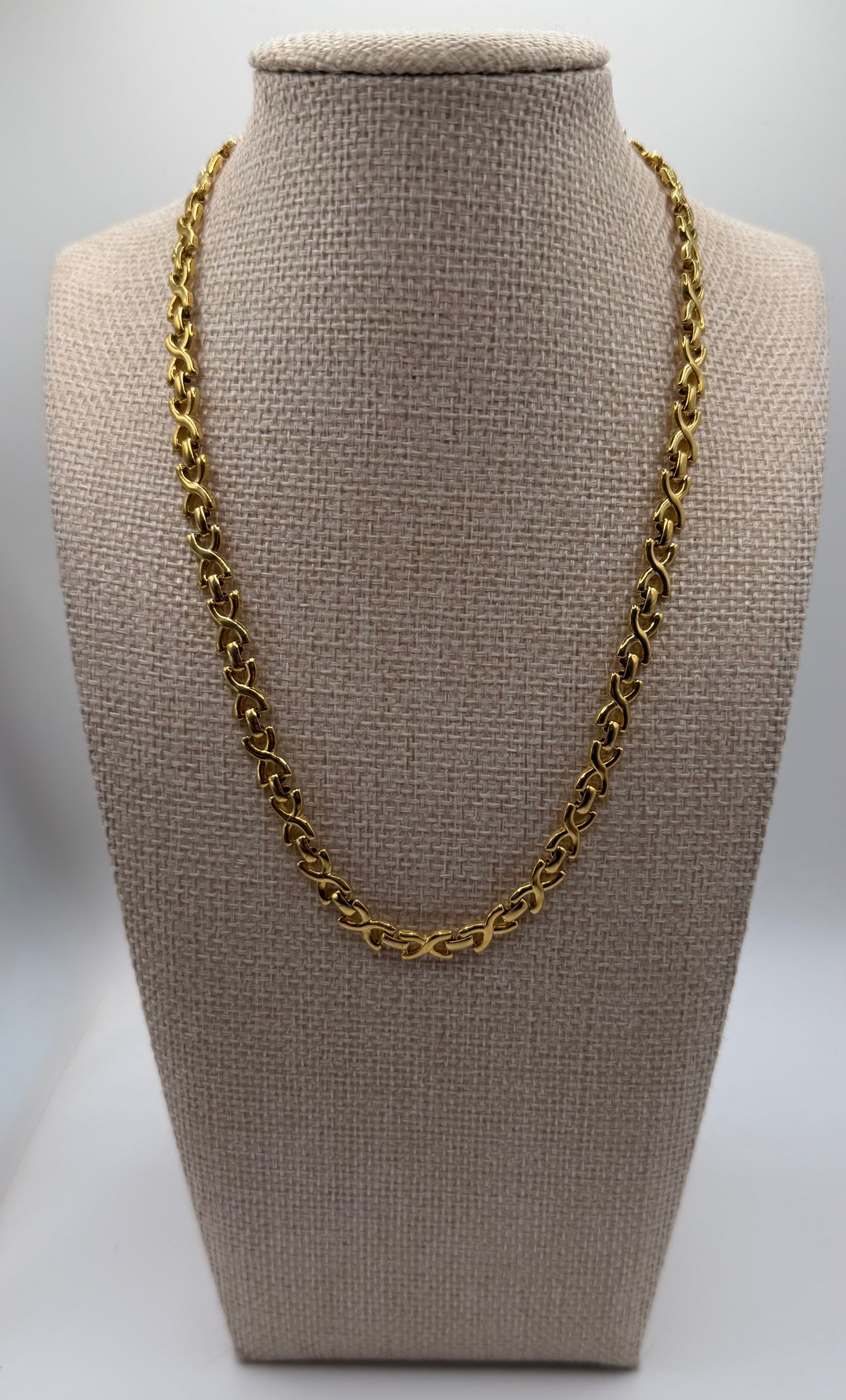 Vintage Givenchy 4G Medallion Gold Tone Link Necklace | Early 1990s