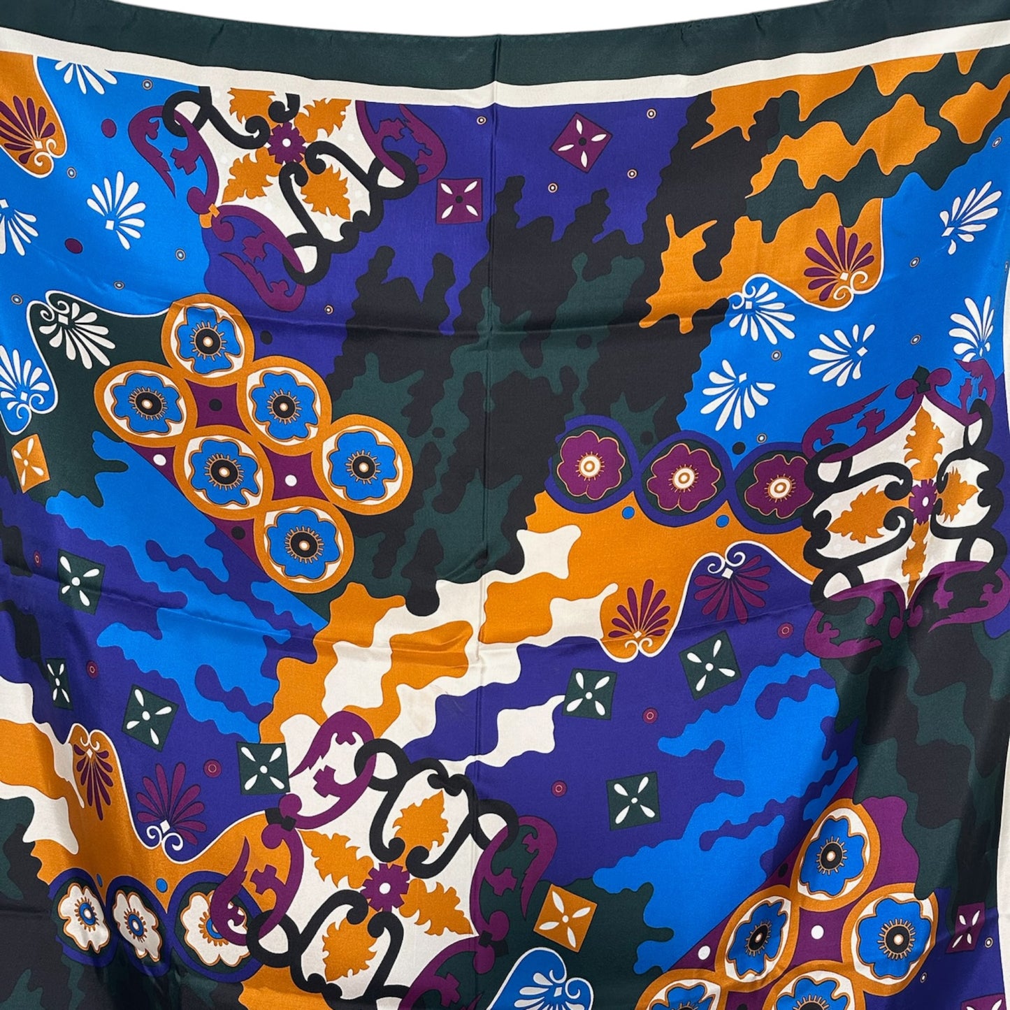 Vintage Christian Dior Multicolor Floral Print Silk Scarf 34” x 34”