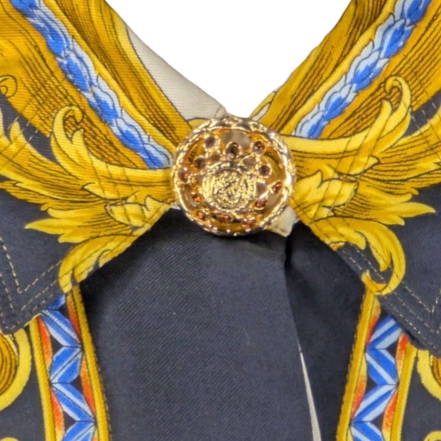 Gianni Versace "Buffalo Bill" Beaded Fringe Silk Blouse, 1990s