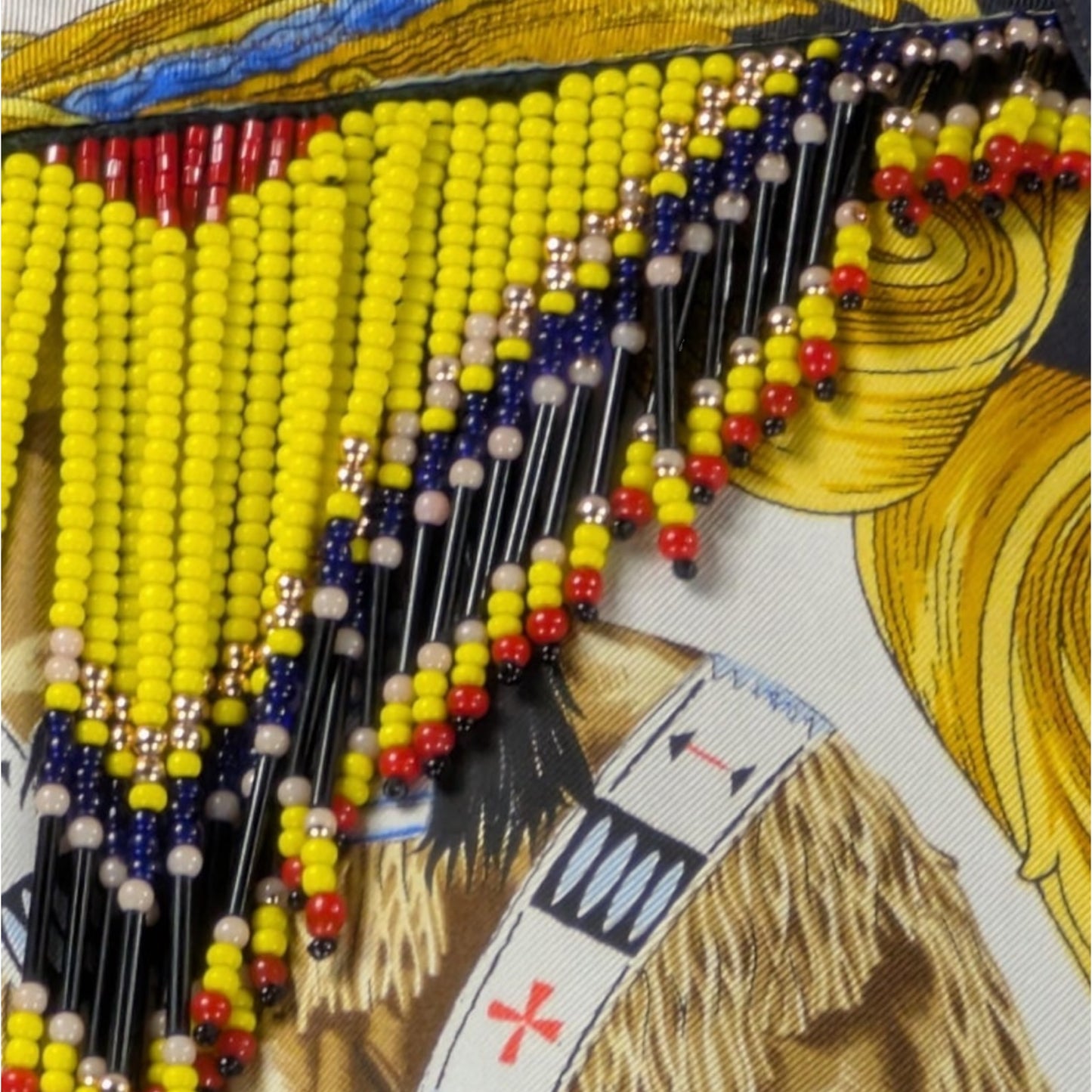 Gianni Versace "Buffalo Bill" Beaded Fringe Silk Blouse, 1990s