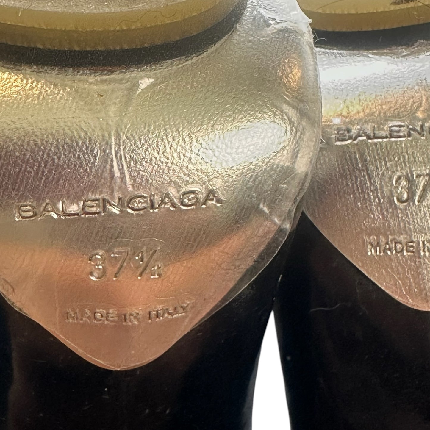Balenciaga F/W 2008 by Nicolas Ghesquière Black Patent Leather & PVC Pointed Toe Pumps w/ Box Size 37.5