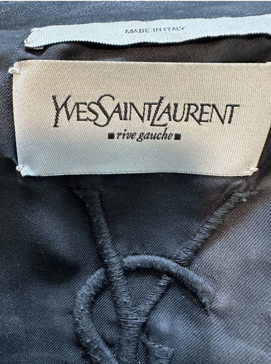 2003 Yves Saint Laurent Rive Gauche by Tom Ford Black Leather Cropped Moto Jacket