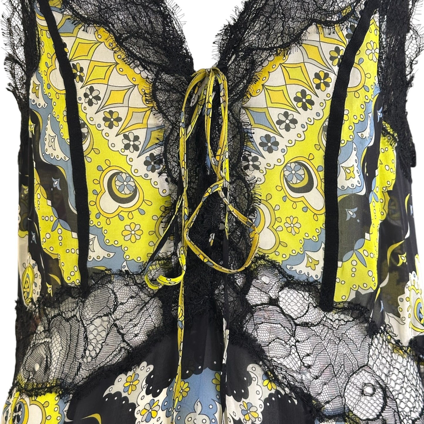 Emilio Pucci S/S 2012 by Peter Dundas Silk Lace Print Maxi Gown Size M