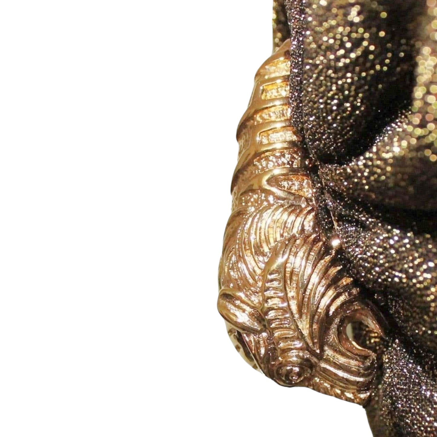 Gucci by Tom Ford F/W 2000 Runway Gold Lurex Plunging Dress w/ Signature Dionysus Tiger Brooch Size 38