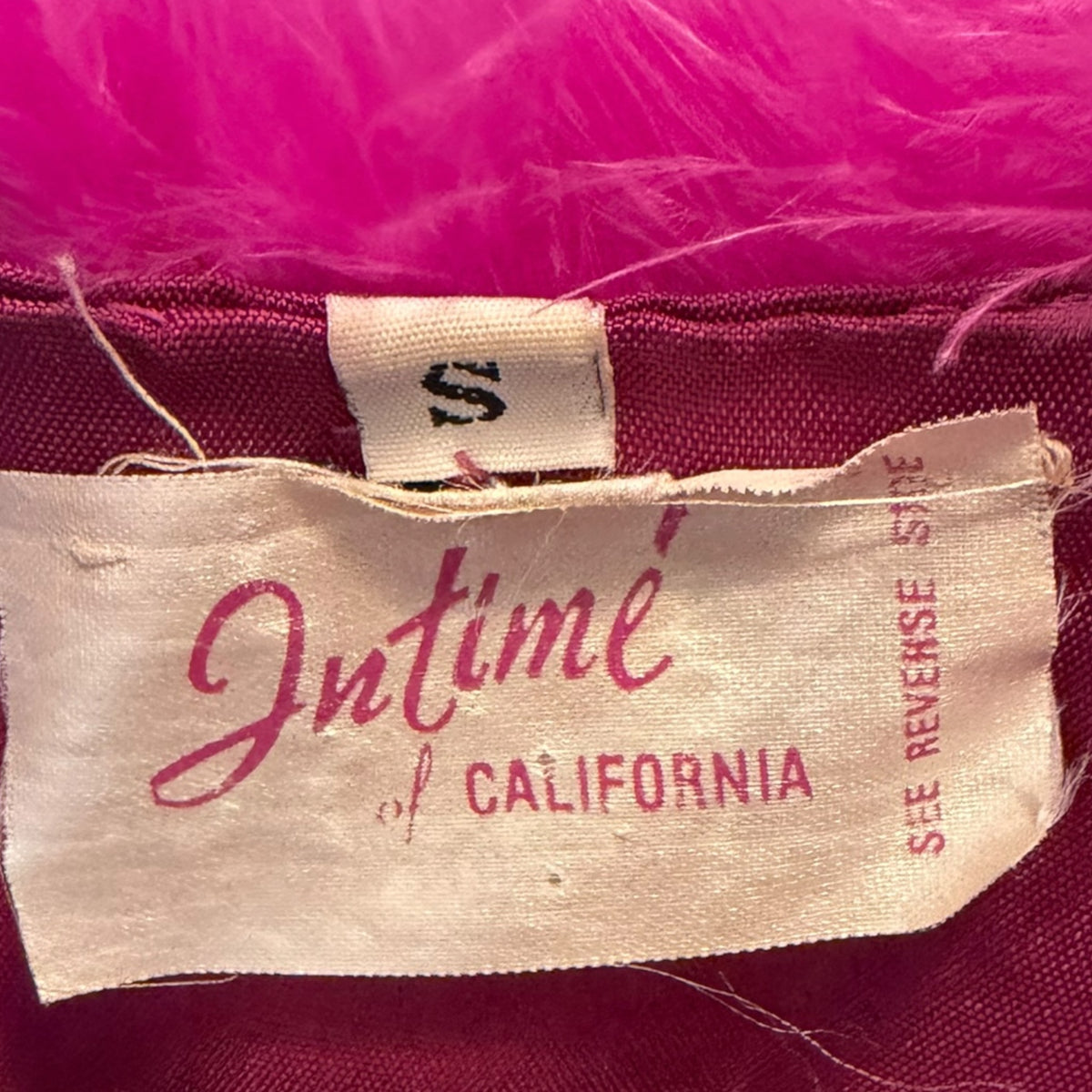 Intimé of California 1970s Hot Pink Marabou Feather Vest, Cropped Open-Front, Size S