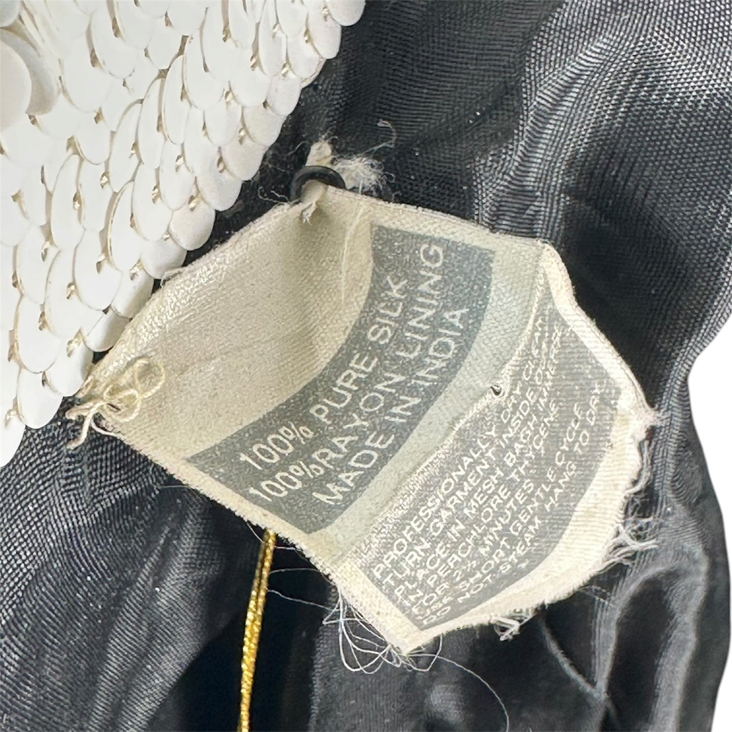 Lillie Rubin Vintage  B&W Silk Sequined STOP! 101 Bomber Jacket