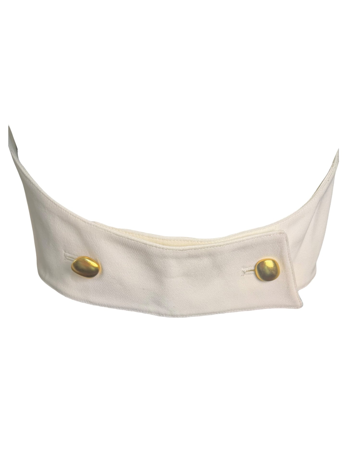 Vintage Claude Montana Paris  White Wool Halter Top with Gold Hardware | Made in Italy
