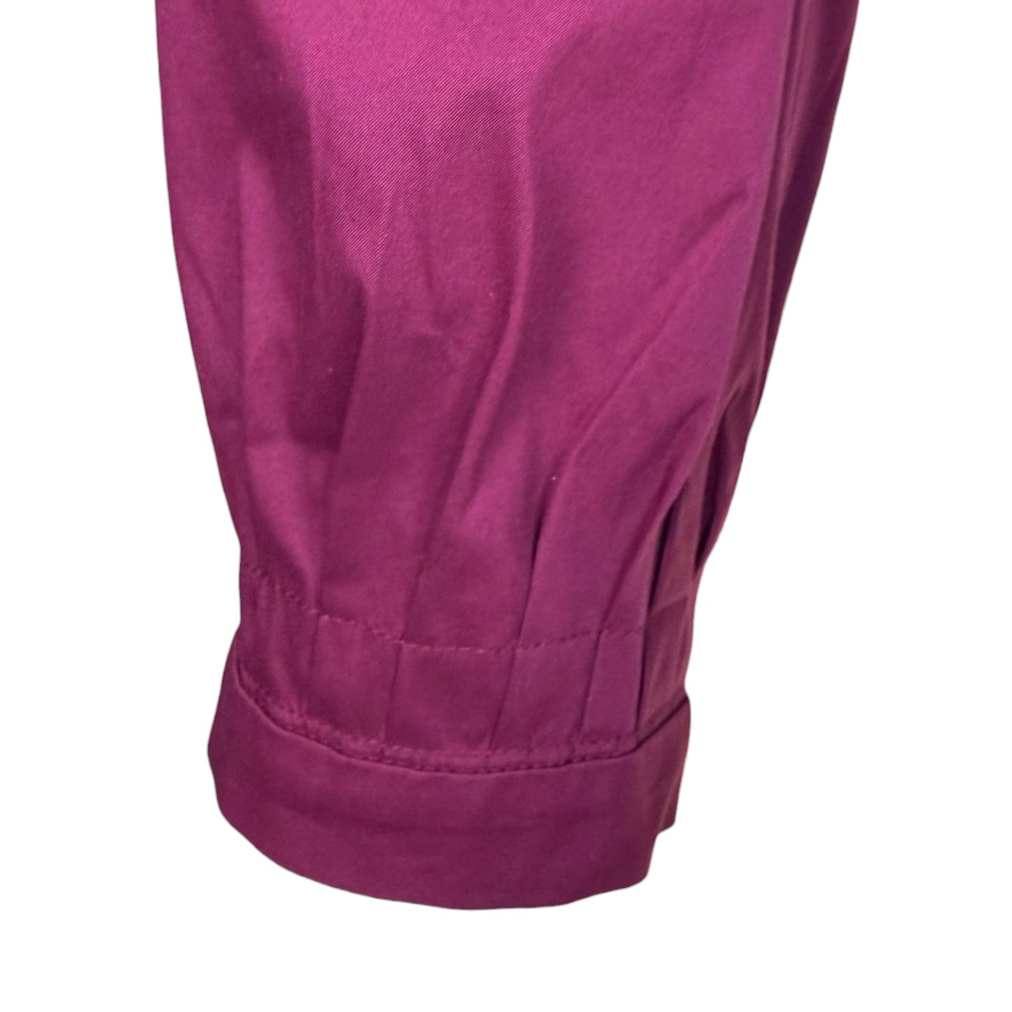 Gucci by Tom Ford Vintage Plum Stretch Cotton Deep V Bamboo-Inspired Chain Detail Blouse Size 40