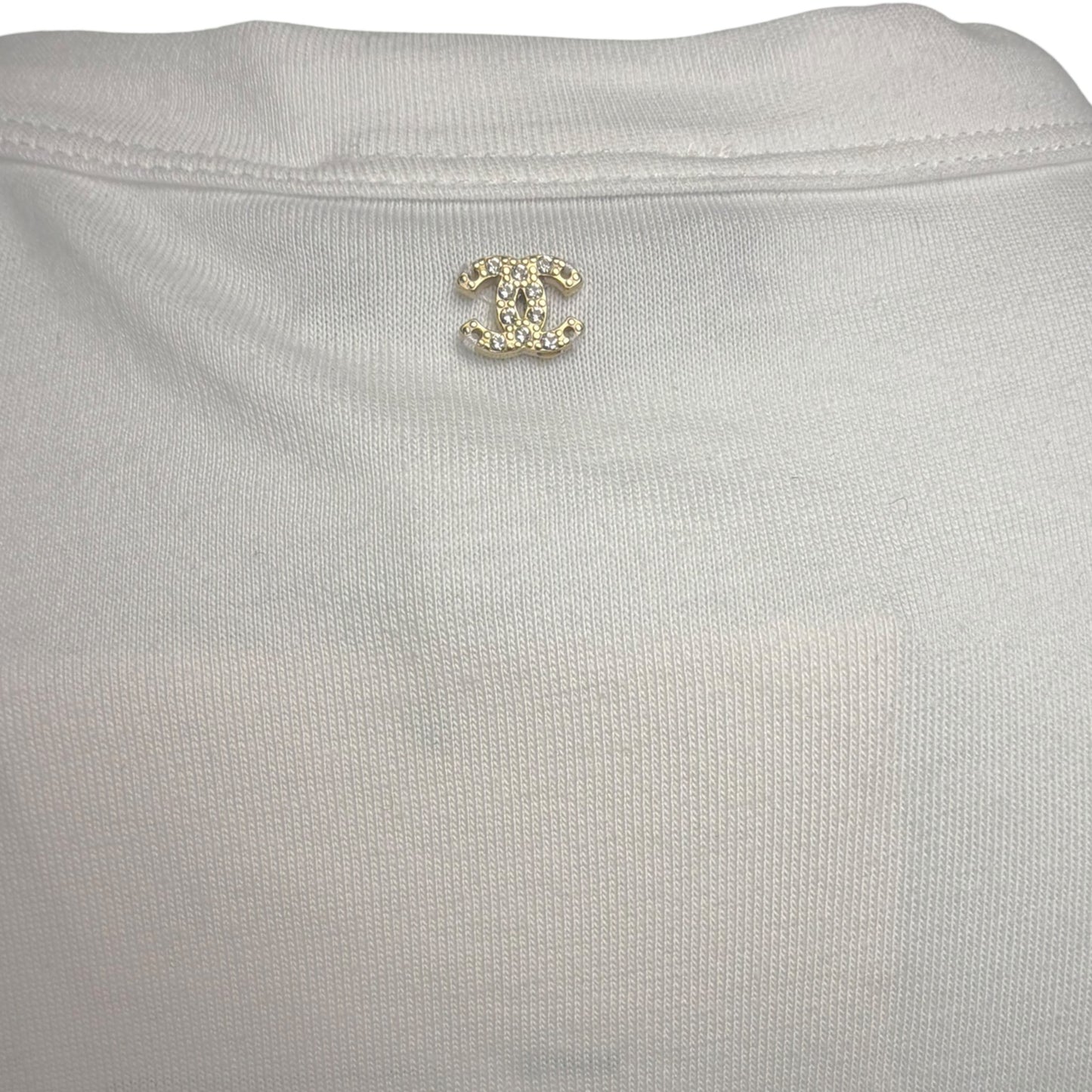 Chanel Resort 2022 Runway CC Logo Cashmere Mesh Dress & Cotton Top Set NWT Size S