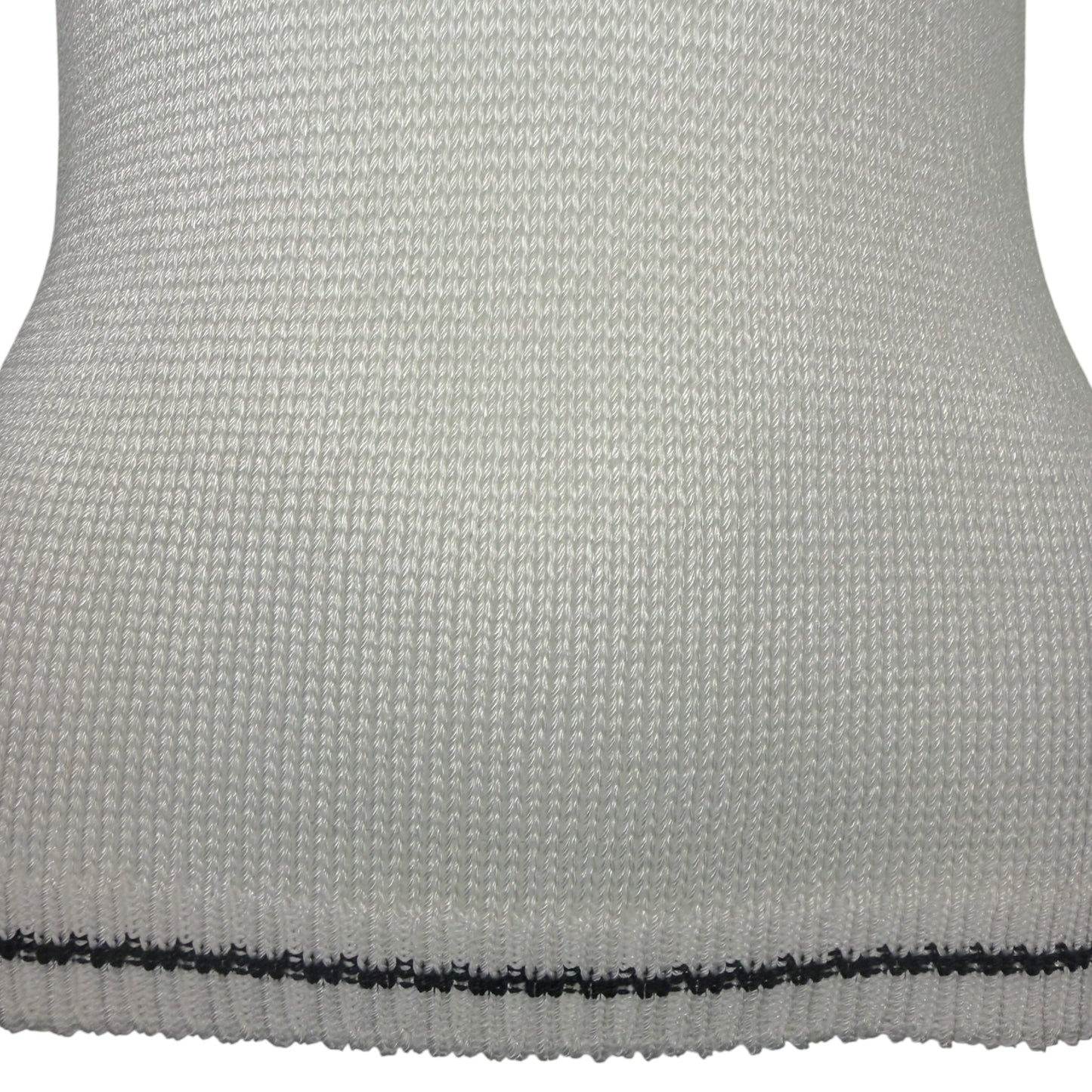 Vintage 1990s Fendi White Knit Zucca Logo Top with Black Contrast Trim