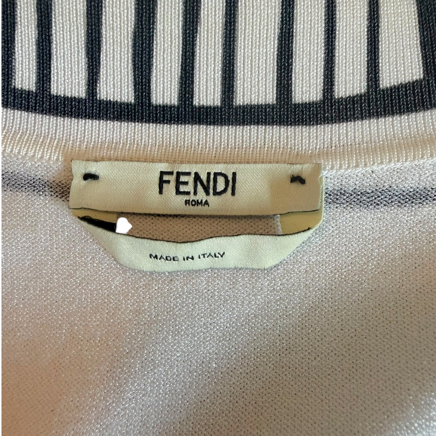 Fendi x Joshua Vides Pre-Fall 2020 California Sky Trompe-l'Oeil Sketch Knit Polo Top IT 38