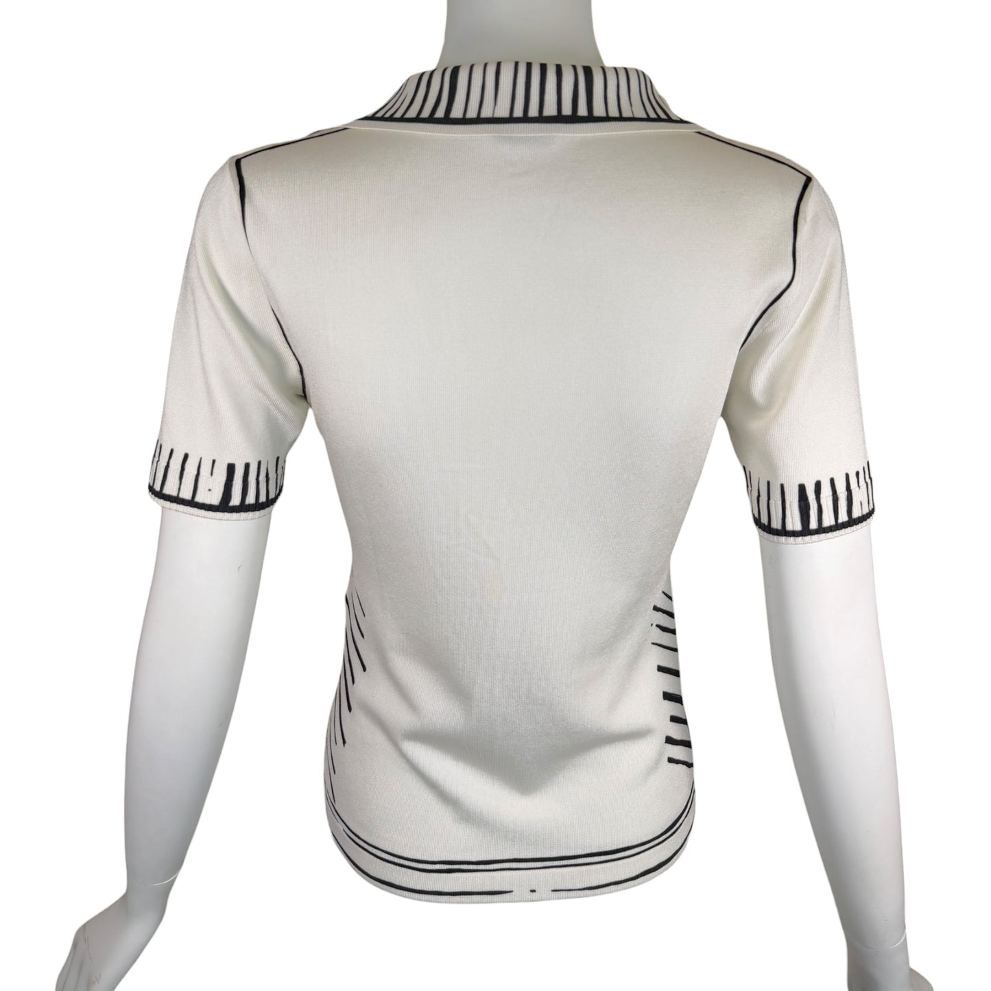 Fendi x Joshua Vides Pre-Fall 2020 California Sky Trompe-l'Oeil Sketch Knit Polo Top IT 38
