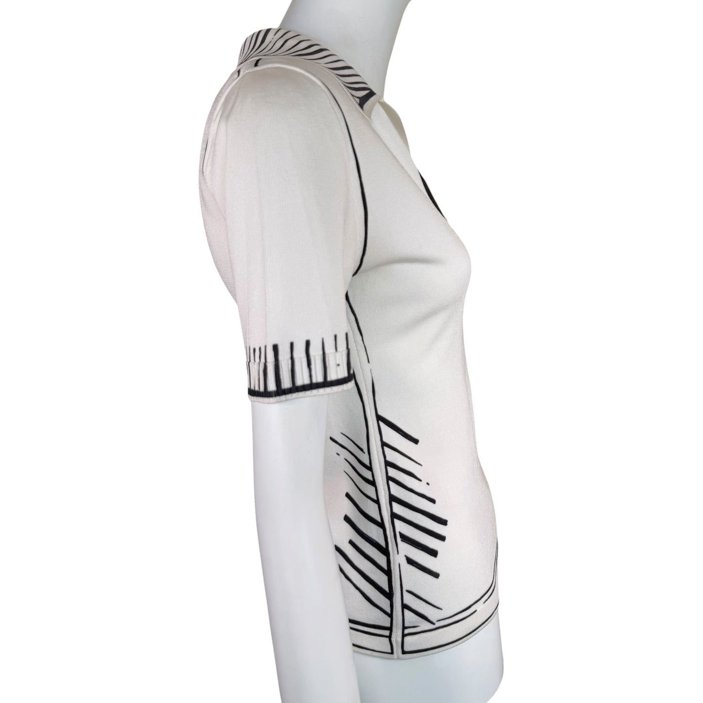 Fendi x Joshua Vides Pre-Fall 2020 California Sky Trompe-l'Oeil Sketch Knit Polo Top IT 38