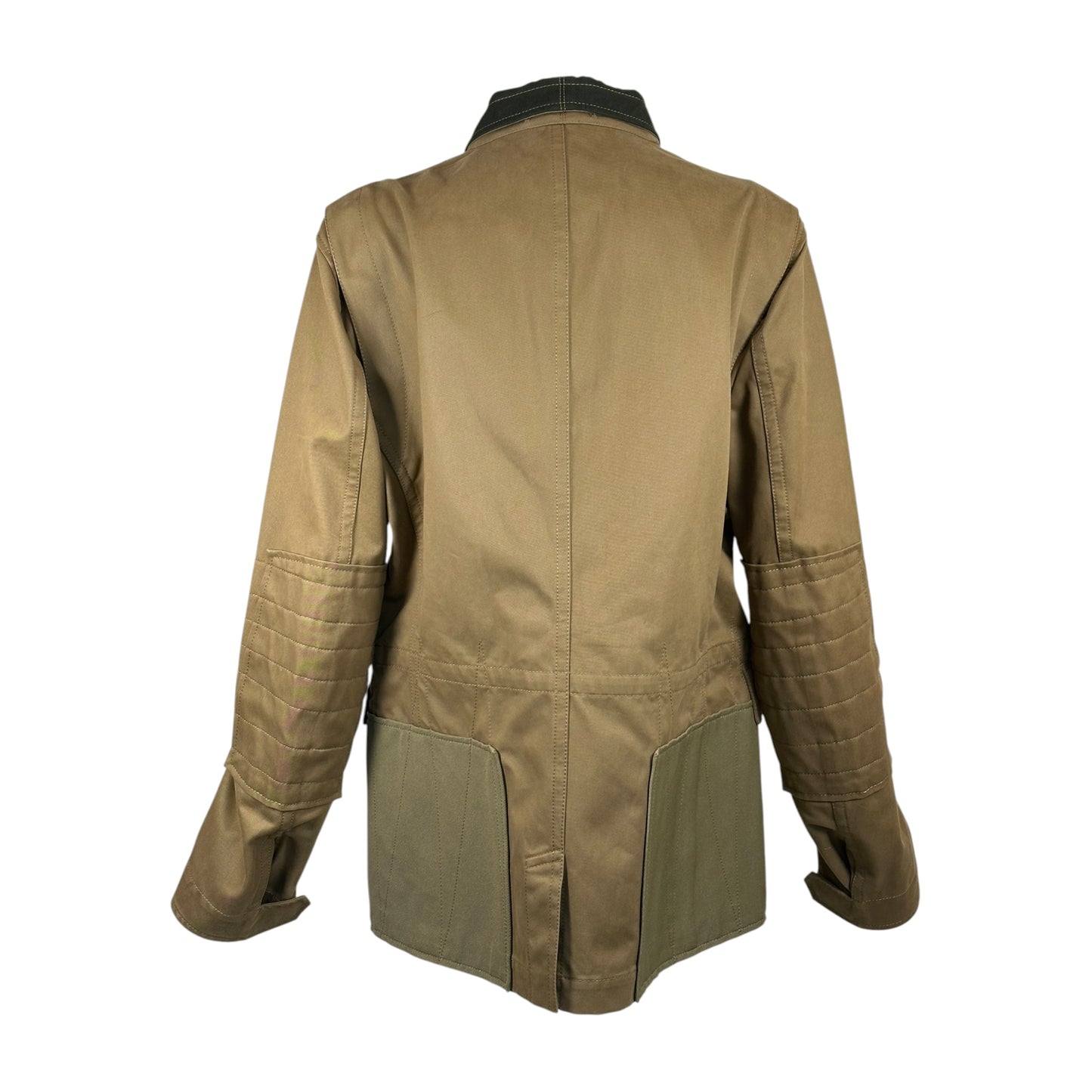 Valentino olive green utility style jacket, side view