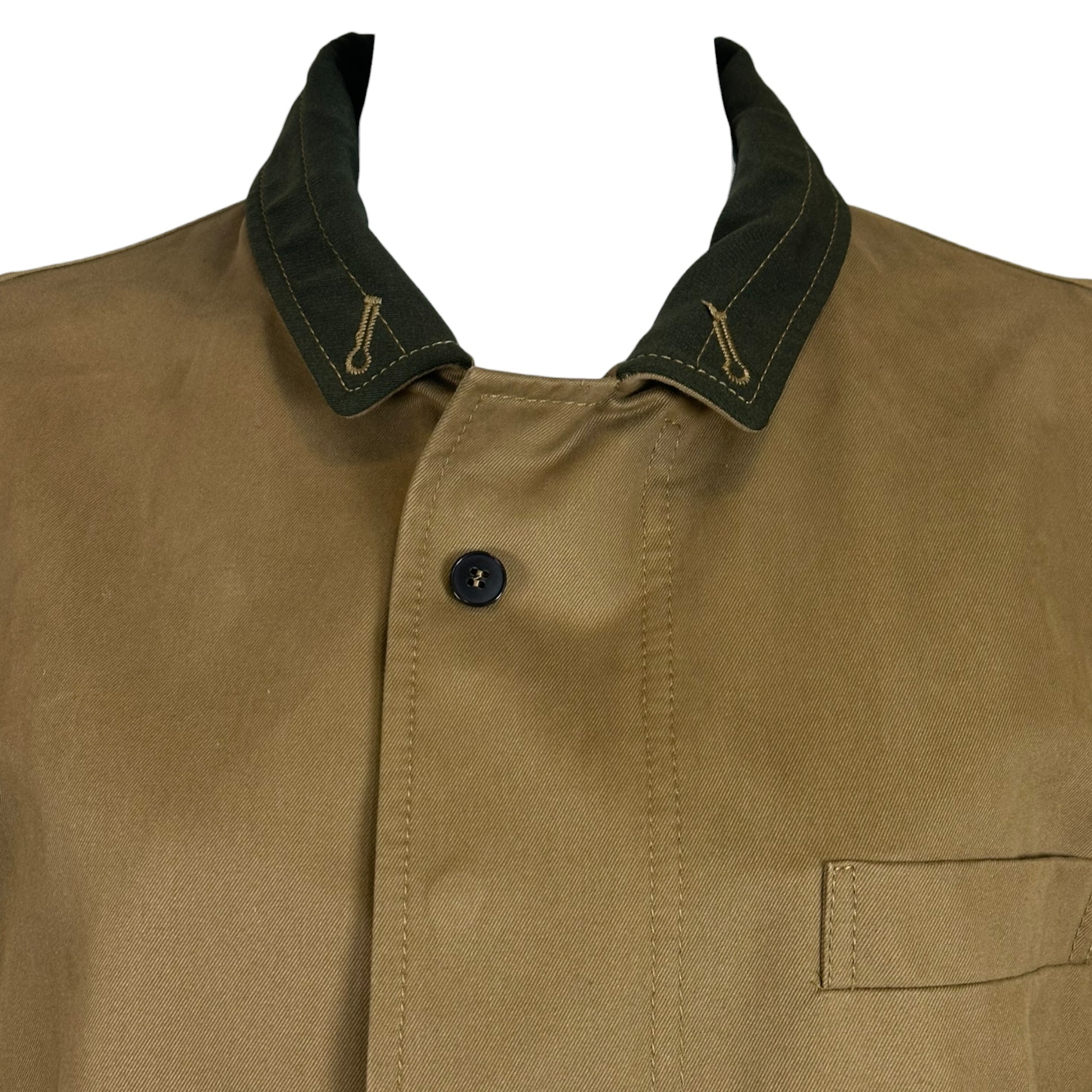 Valentino olive green utility style jacket, pocket detail close-up