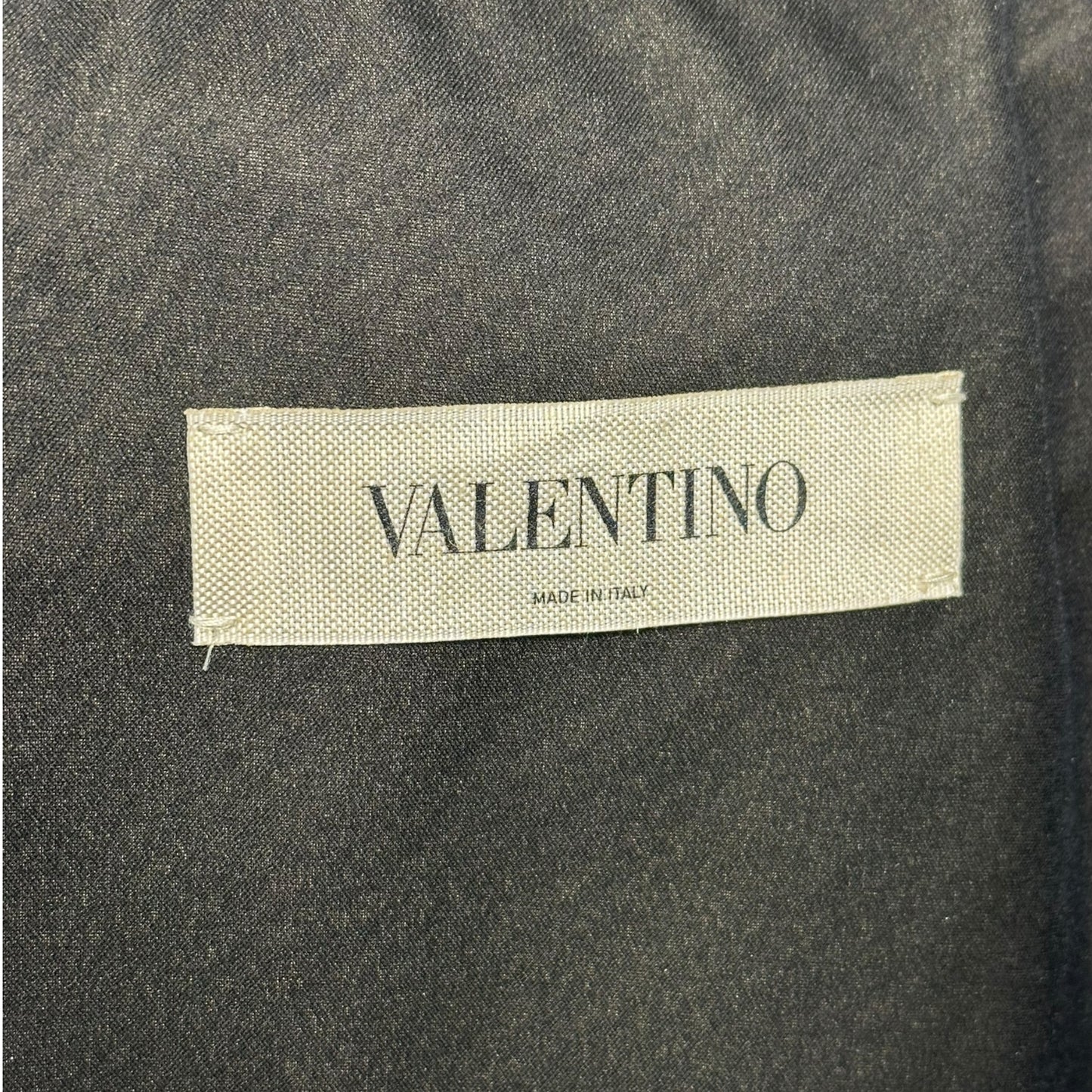 Valentino olive green utility style jacket, interior label close-up
