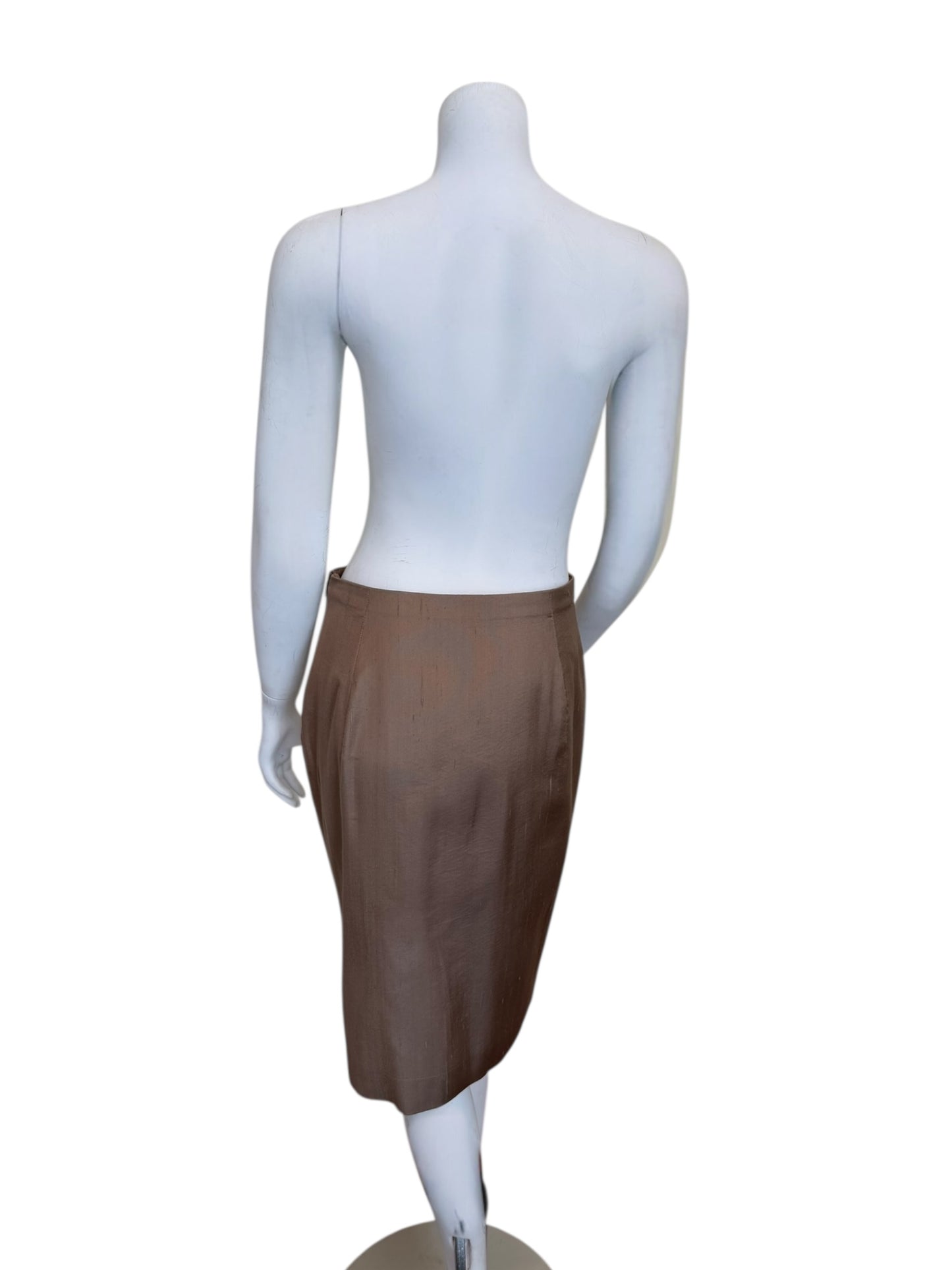 Vintage Giorgio Armani Beaded Silk Jacket & Pencil Skirt Set - 1980s/90s Power Minimalism