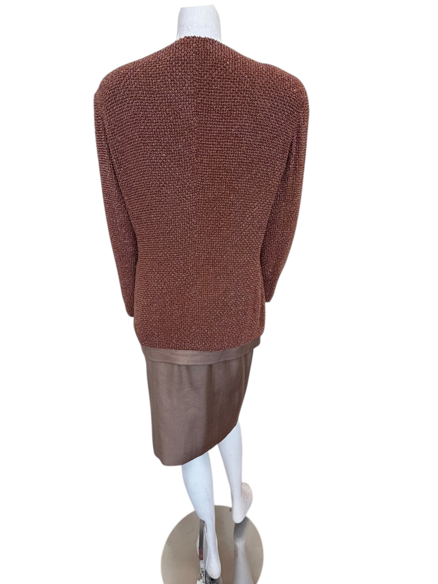 Vintage Giorgio Armani Beaded Silk Jacket & Pencil Skirt Set - 1980s/90s Power Minimalism
