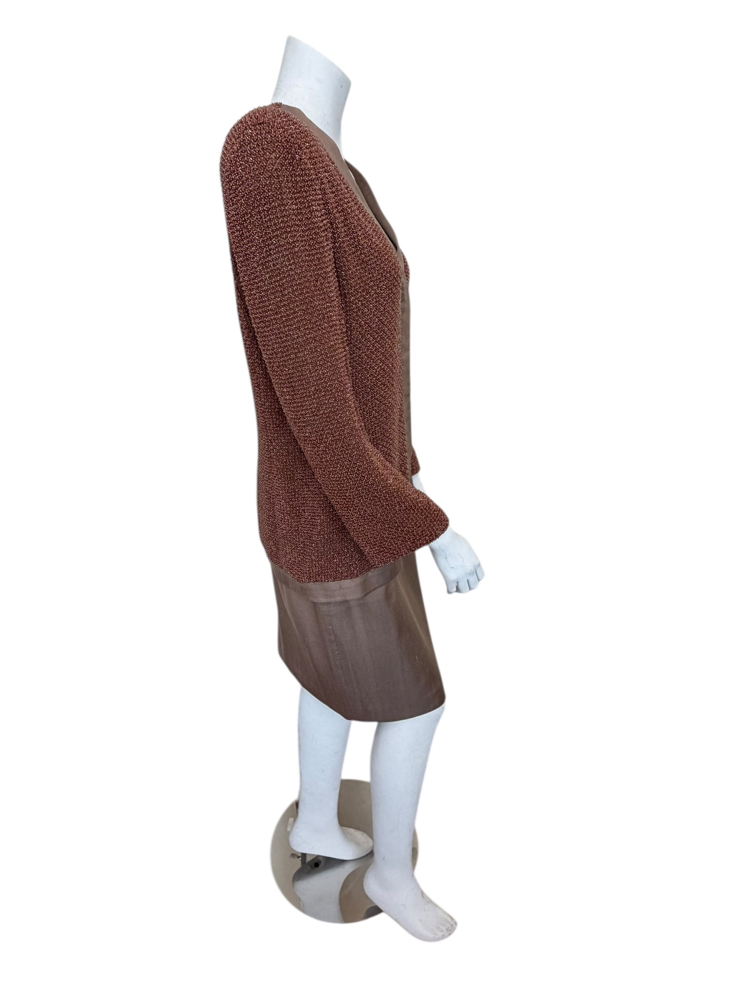 Vintage Giorgio Armani Beaded Silk Jacket & Pencil Skirt Set - 1980s/90s Power Minimalism