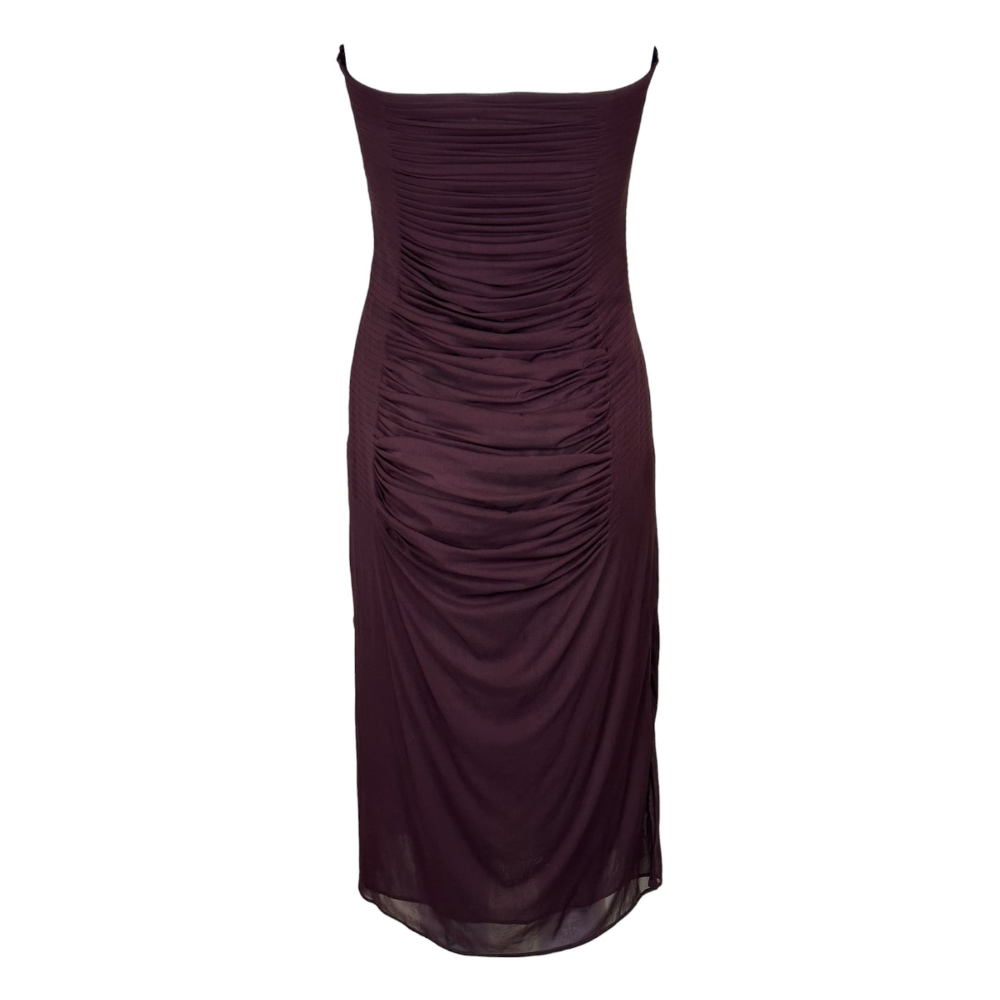 Yves Saint Laurent by Tom Ford Spring 2001 Runway Ruched Strapless Silk Blend Strapless Sheath Dress 38