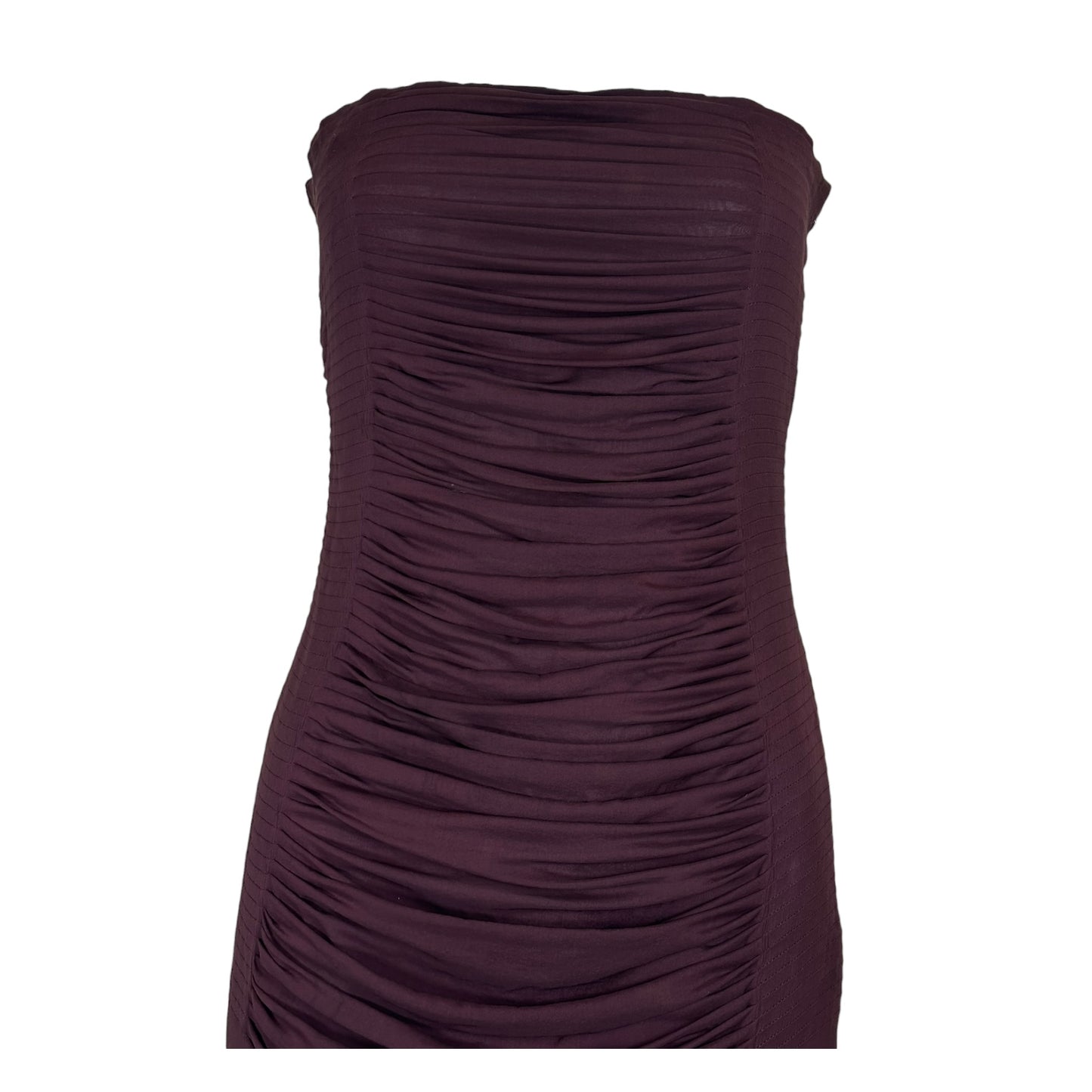 Yves Saint Laurent by Tom Ford Spring 2001 Runway Ruched Strapless Silk Blend Strapless Sheath Dress 38