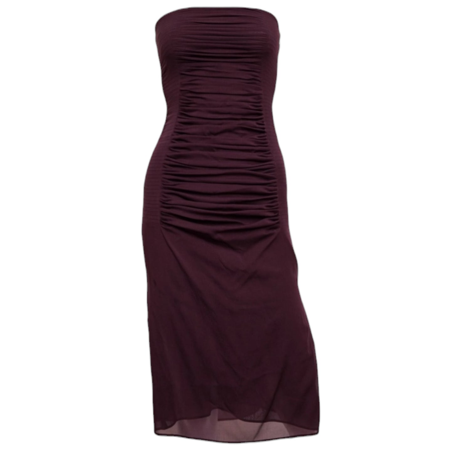 Yves Saint Laurent by Tom Ford Spring 2001 Runway Ruched Strapless Silk Blend Strapless Sheath Dress 38