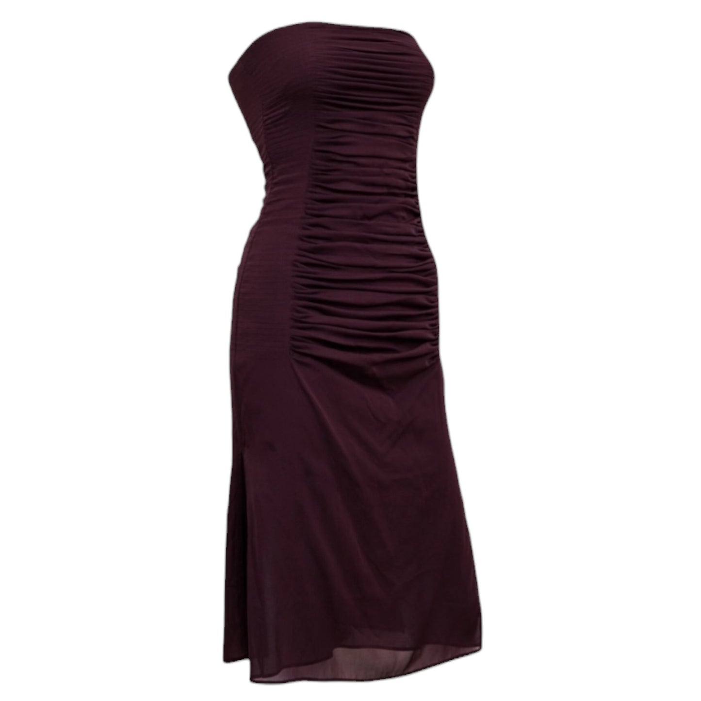 Yves Saint Laurent by Tom Ford Spring 2001 Runway Ruched Strapless Silk Blend Strapless Sheath Dress 38