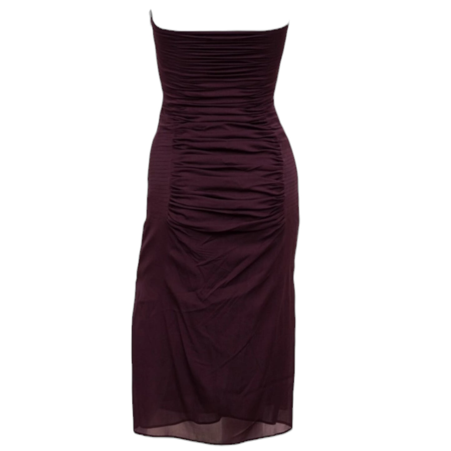 Yves Saint Laurent by Tom Ford Spring 2001 Runway Ruched Strapless Silk Blend Strapless Sheath Dress 38