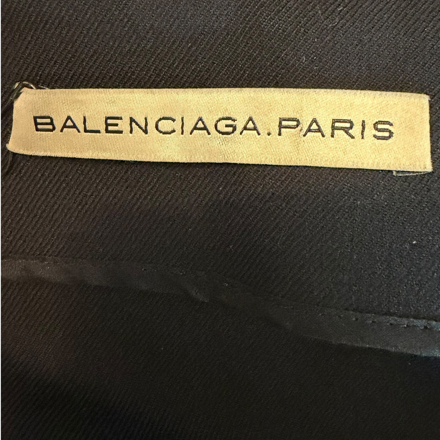 Vintage Balenciaga Paris Black Wool Pleated Skirt, Size 44 | Made in France