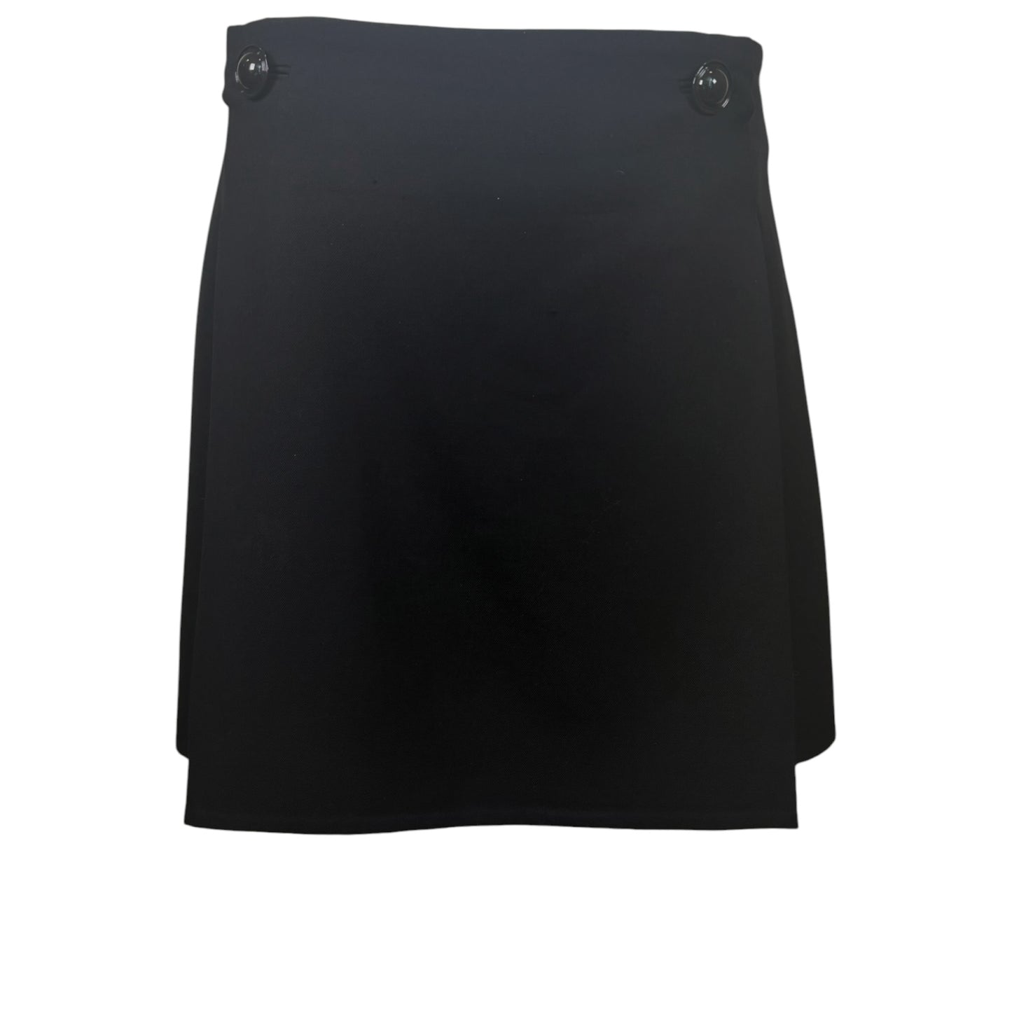 Vintage Balenciaga Paris Black Wool Pleated Skirt, Size 44 | Made in France