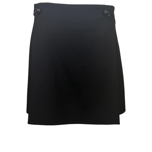 Vintage Balenciaga Paris Black Wool Pleated Skirt, Size 44 | Made in France