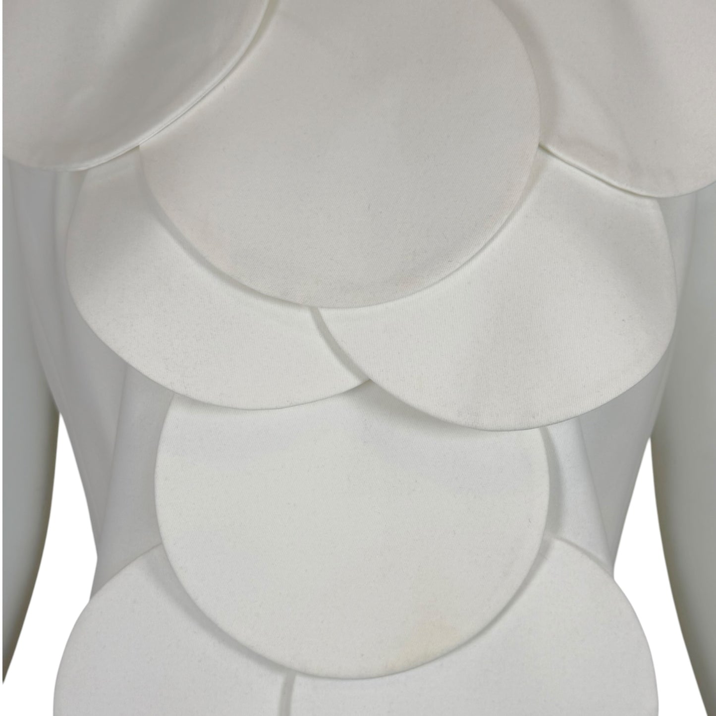 Vintage 1960s Pierre Cardin Haute Couture Ivory Silk Space Age Sculptural Disk Vest