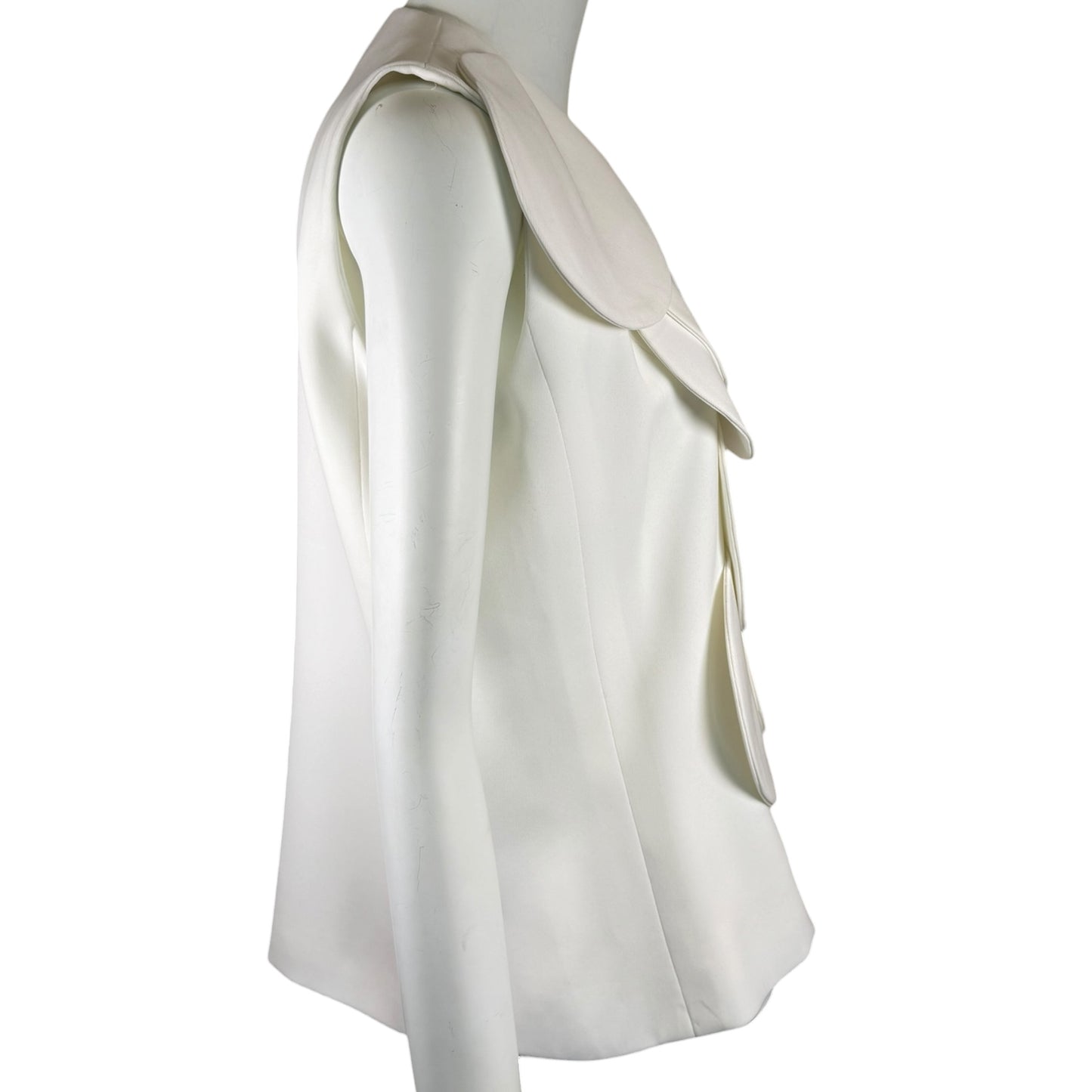 Vintage 1960s Pierre Cardin Haute Couture Ivory Silk Space Age Sculptural Disk Vest