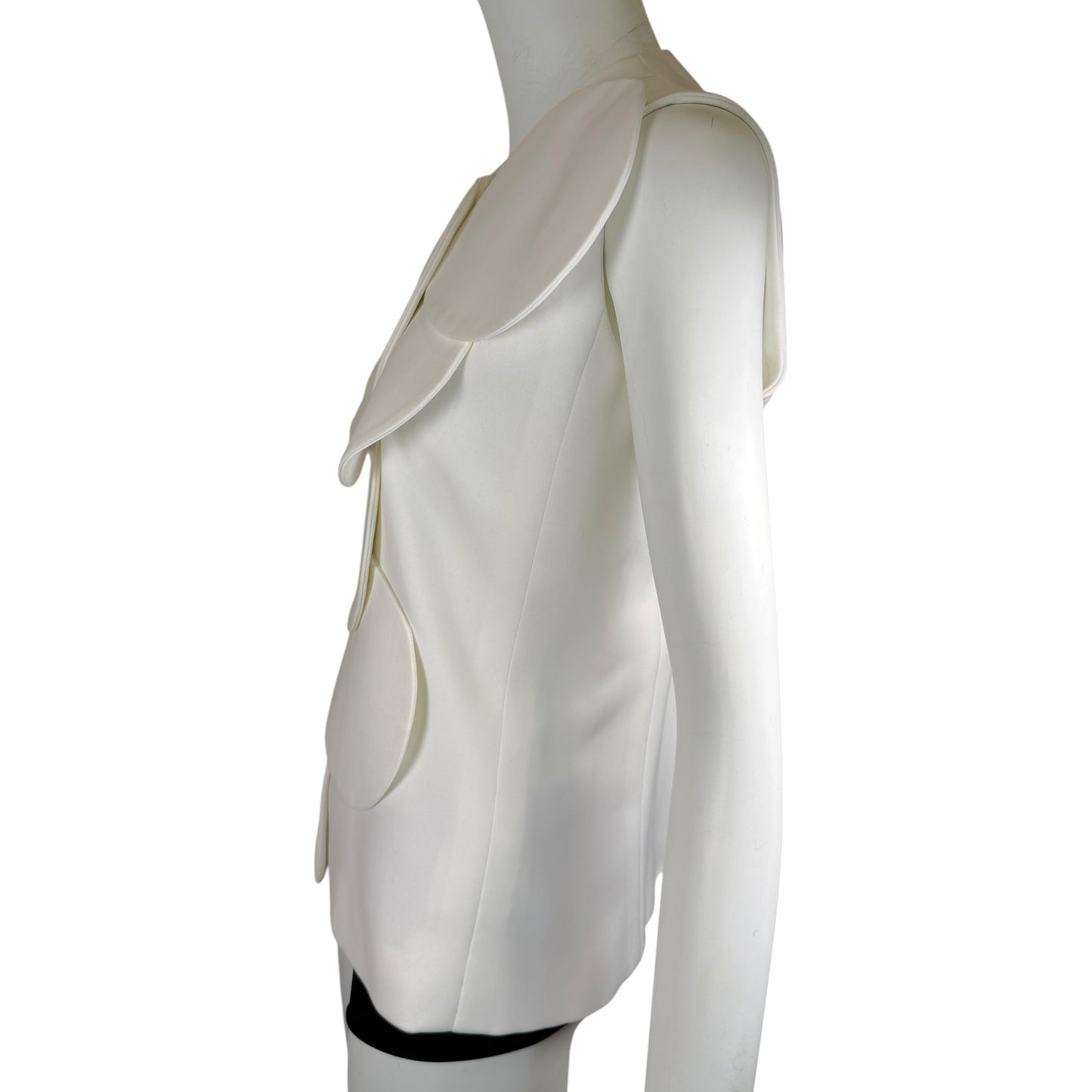 Vintage 1960s Pierre Cardin Haute Couture Ivory Silk Space Age Sculptural Disk Vest