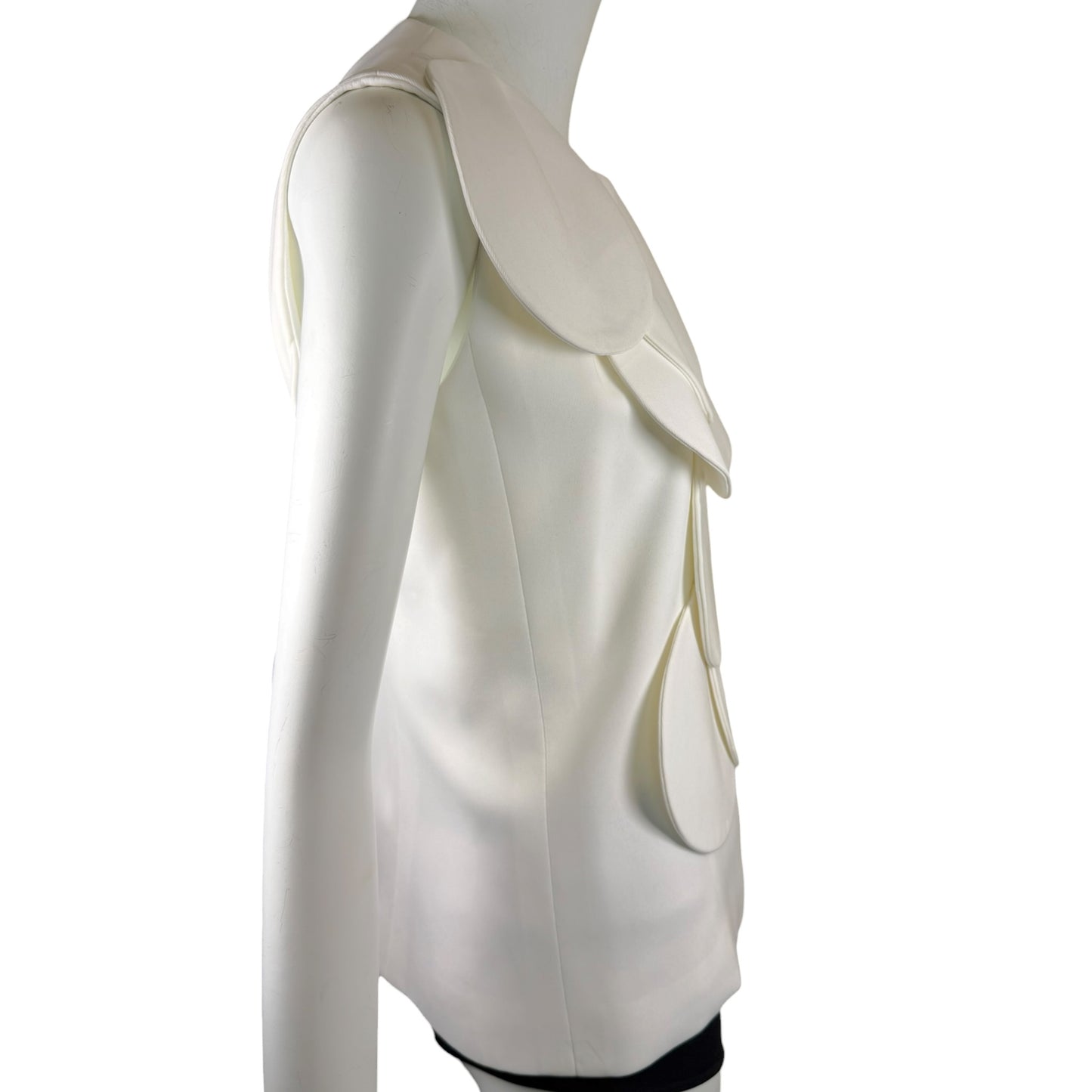 Vintage 1960s Pierre Cardin Haute Couture Ivory Silk Space Age Sculptural Disk Vest