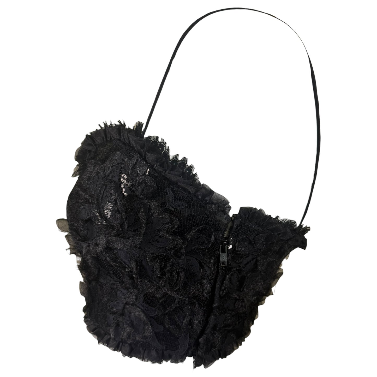 Vintage Badgley Mischka Y2K Black Sequin Rosette Bustier Top