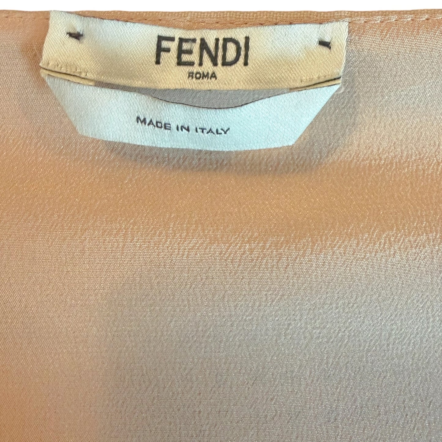Fendi Spring 2019 Runway Beige Mohair & Wool Pleated Embellished Midi Dress, IT 42