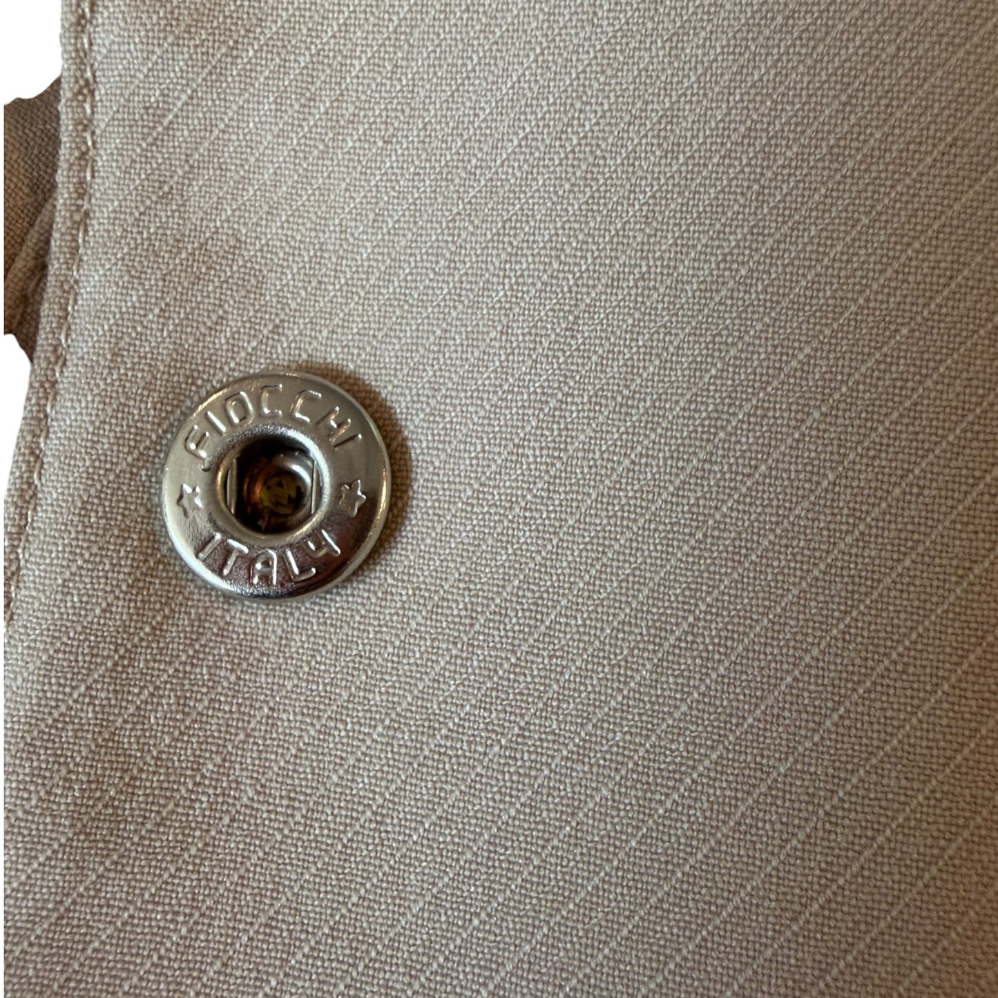 Vintage Thierry Mugler Late 1990s Taupe Wool Sculpted Blazer with Silver Buttons - Size 40