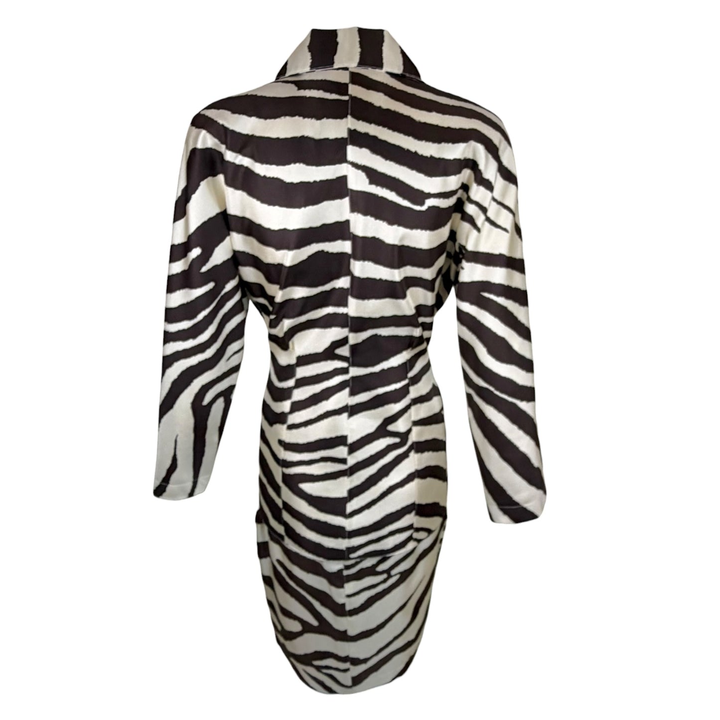 Vintage Thierry Mugler Paris Zebra Print Silk Jacket & Skirt Set | 1989–1992 | FR 38/40